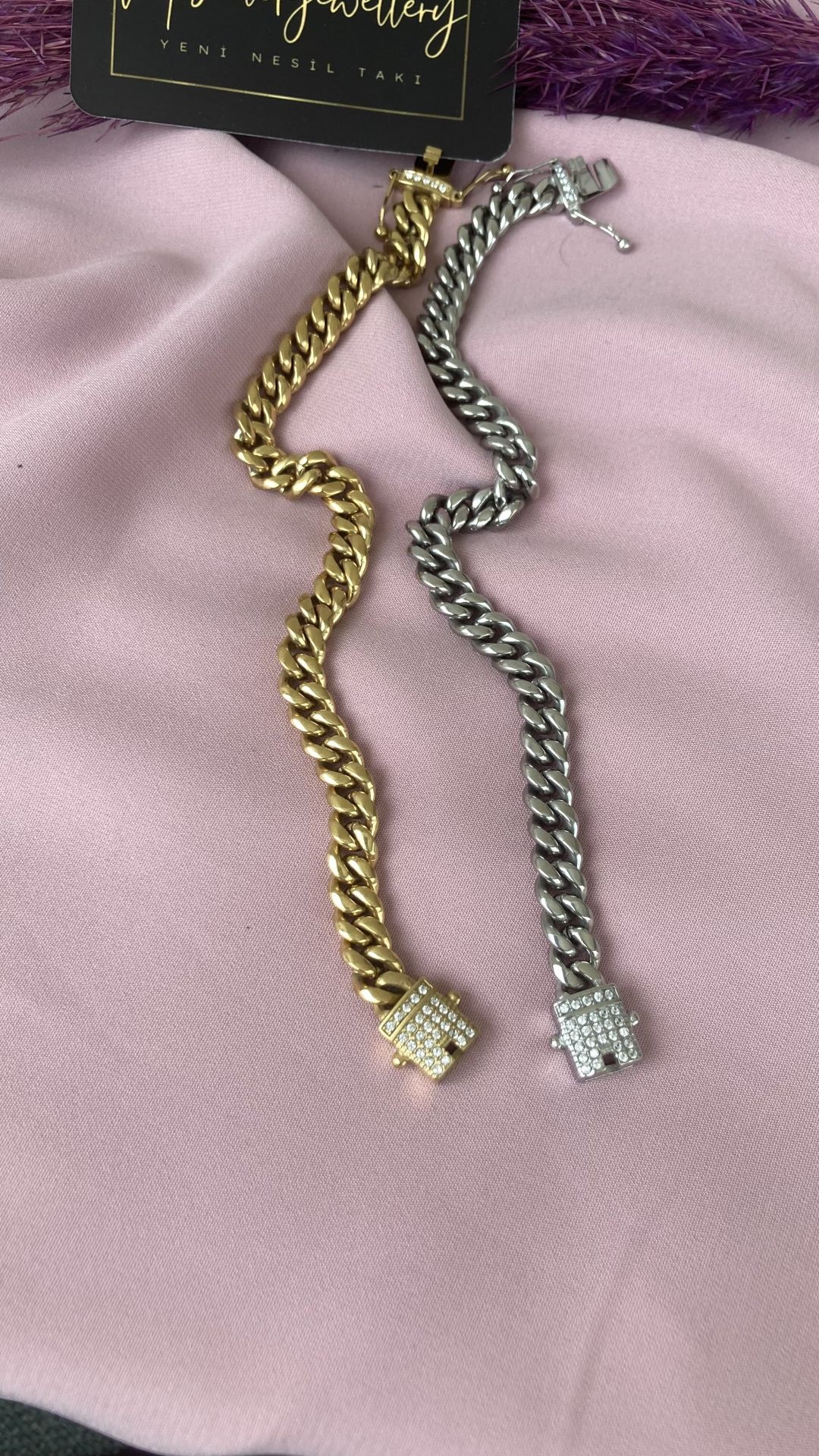 Özel Yapım Mıhlama Taş Kuyumcu Kilit Bileklik