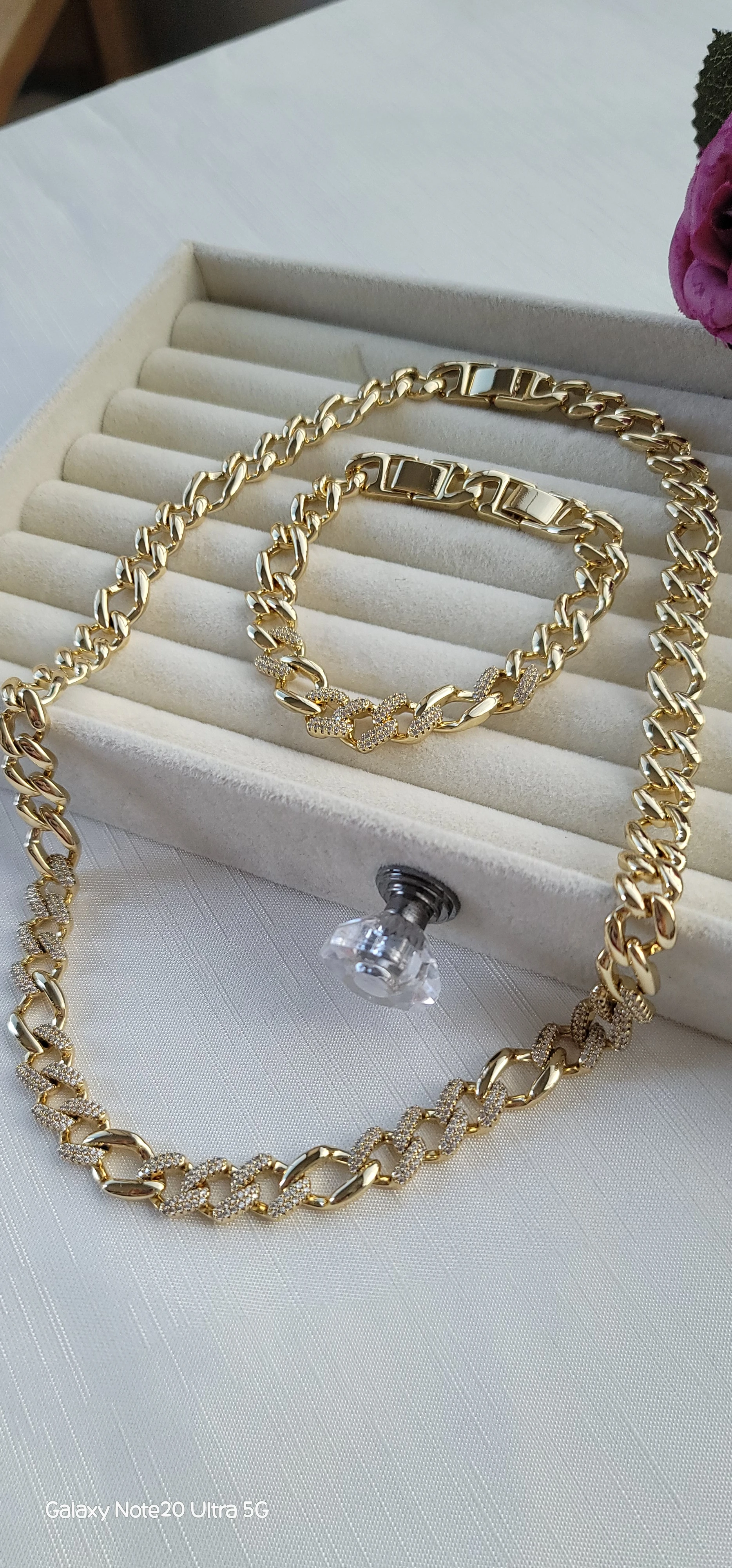 Xuping 14k taşlı gurmet set 