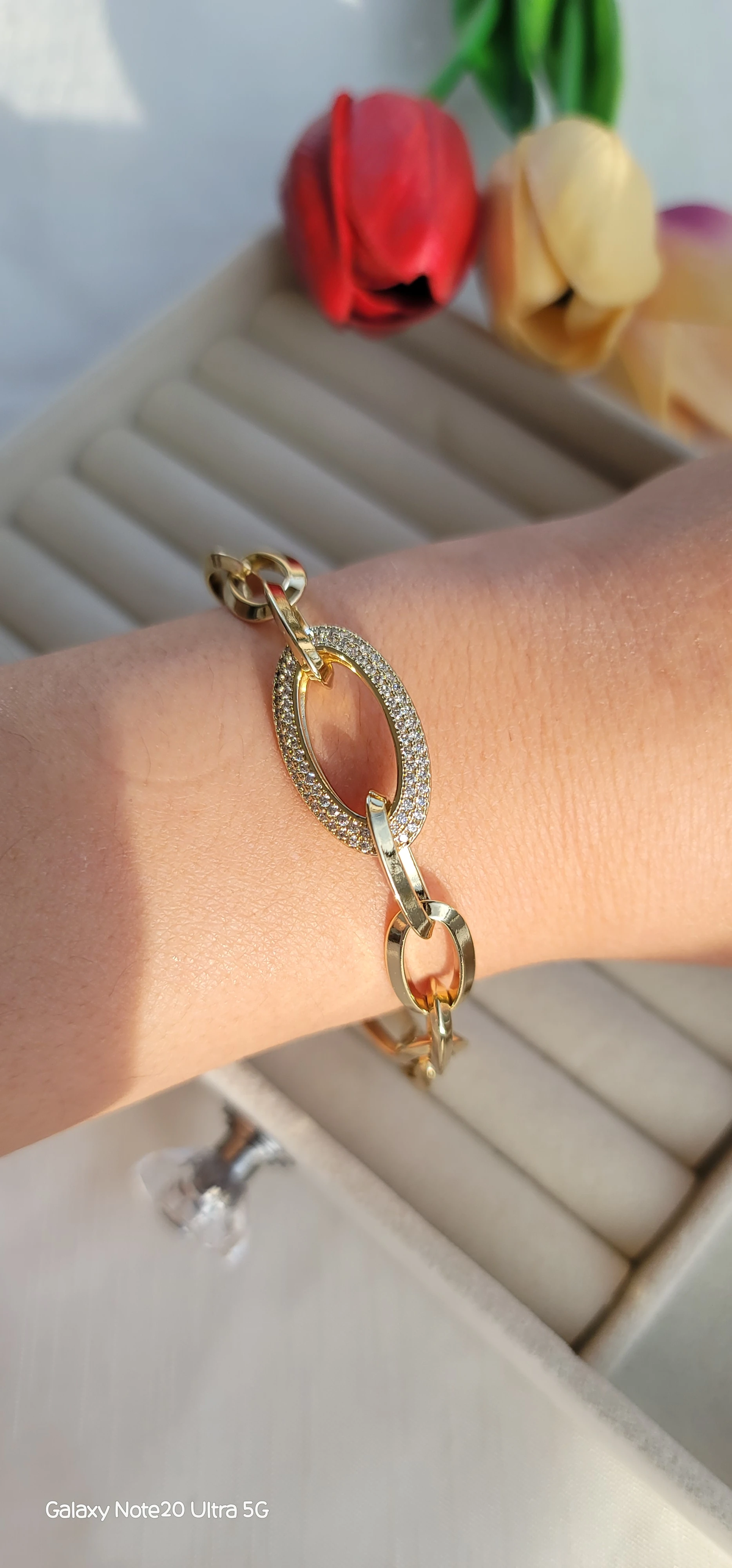 Xuping ortası oval taşlı ataç bileklik