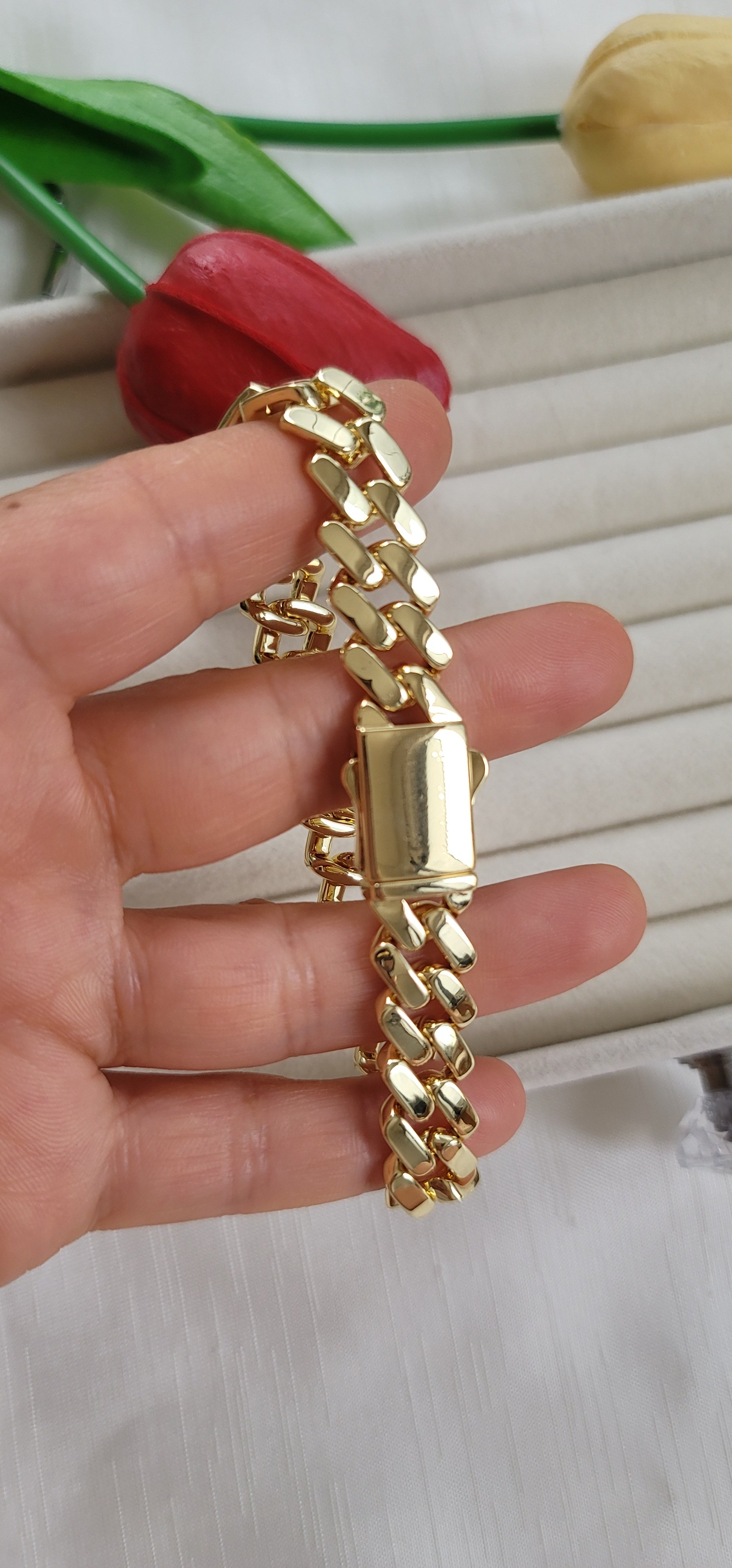 14k premıum taşsız gurmet bileklik
