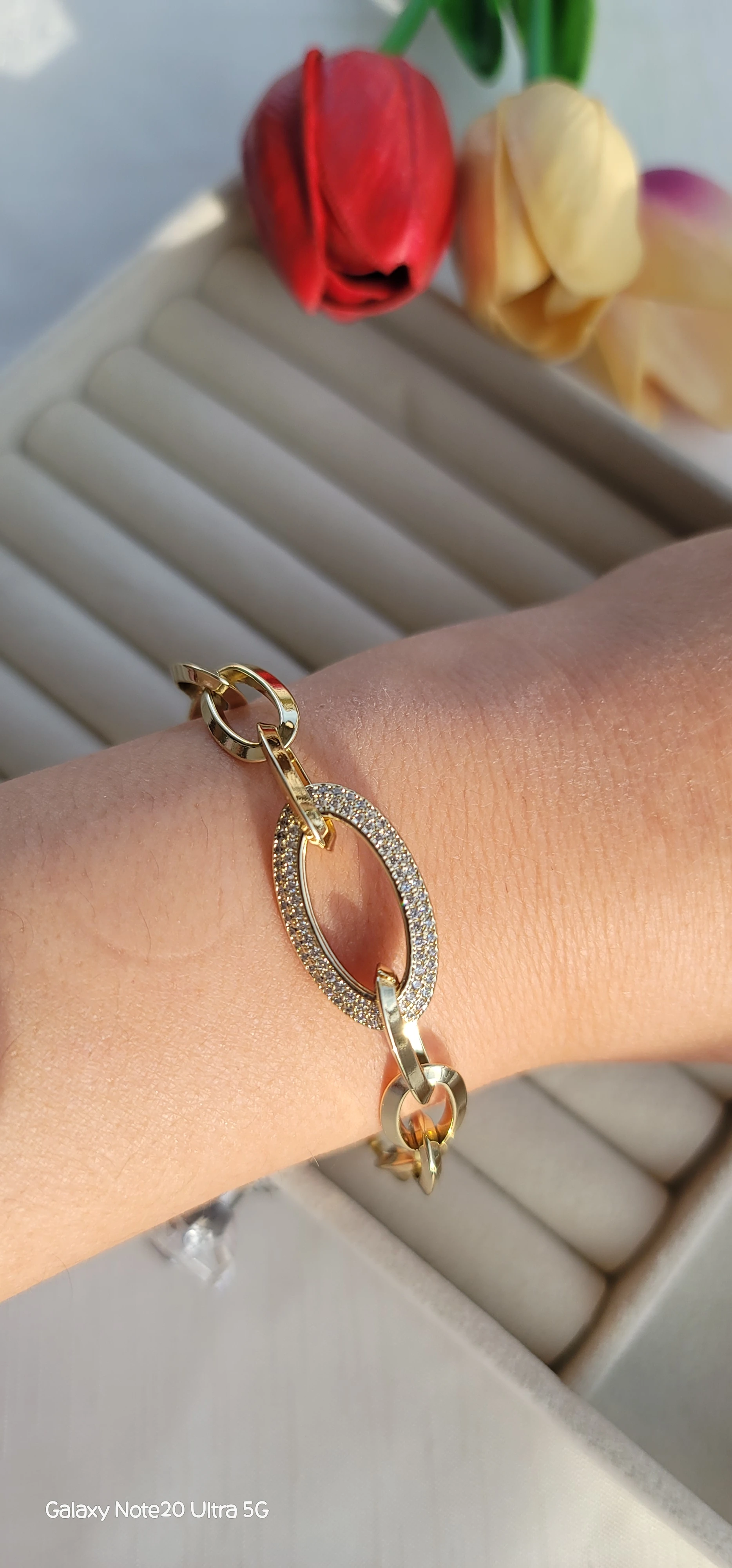 Xuping ortası oval taşlı ataç bileklik