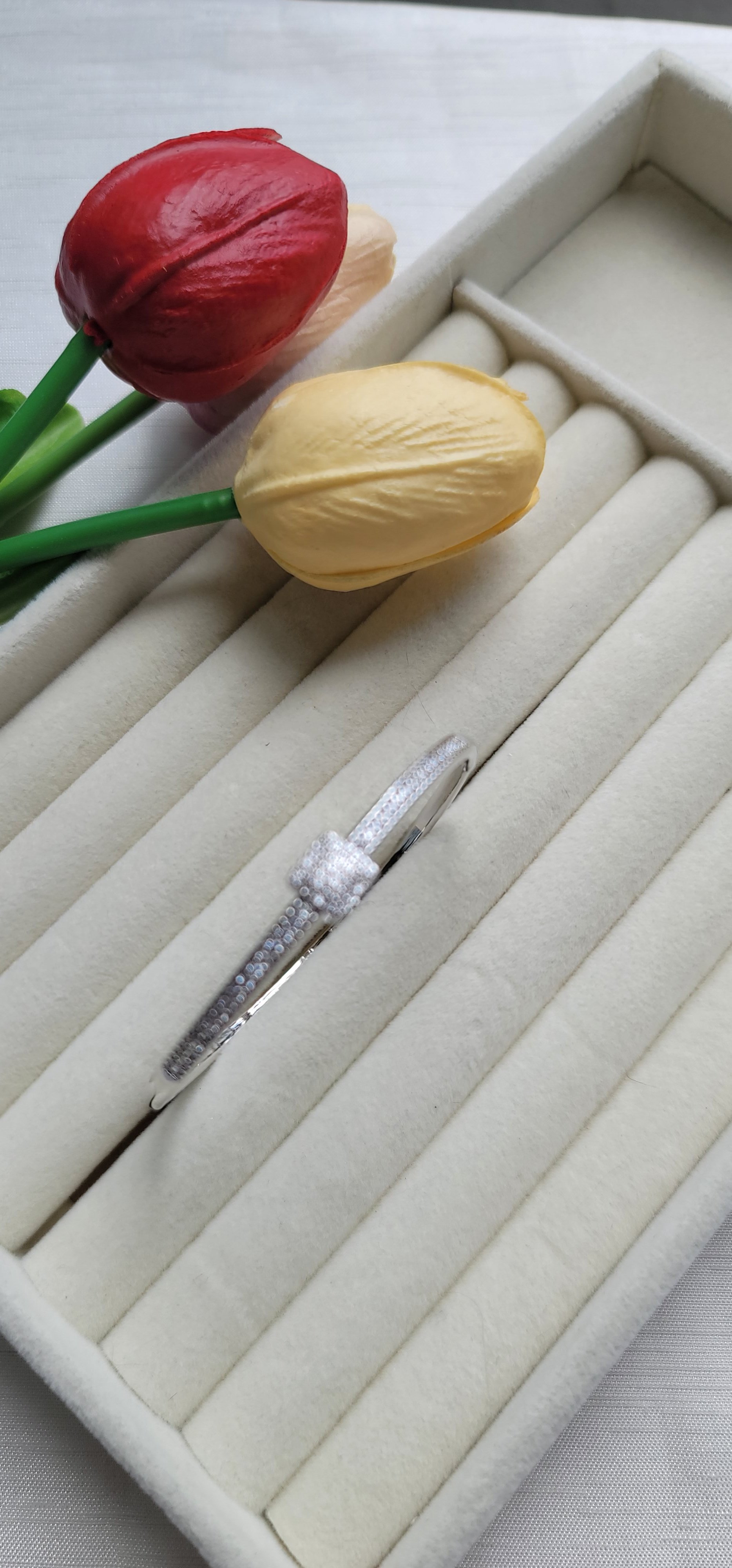 Xuping silver baget taşlı kelepçe