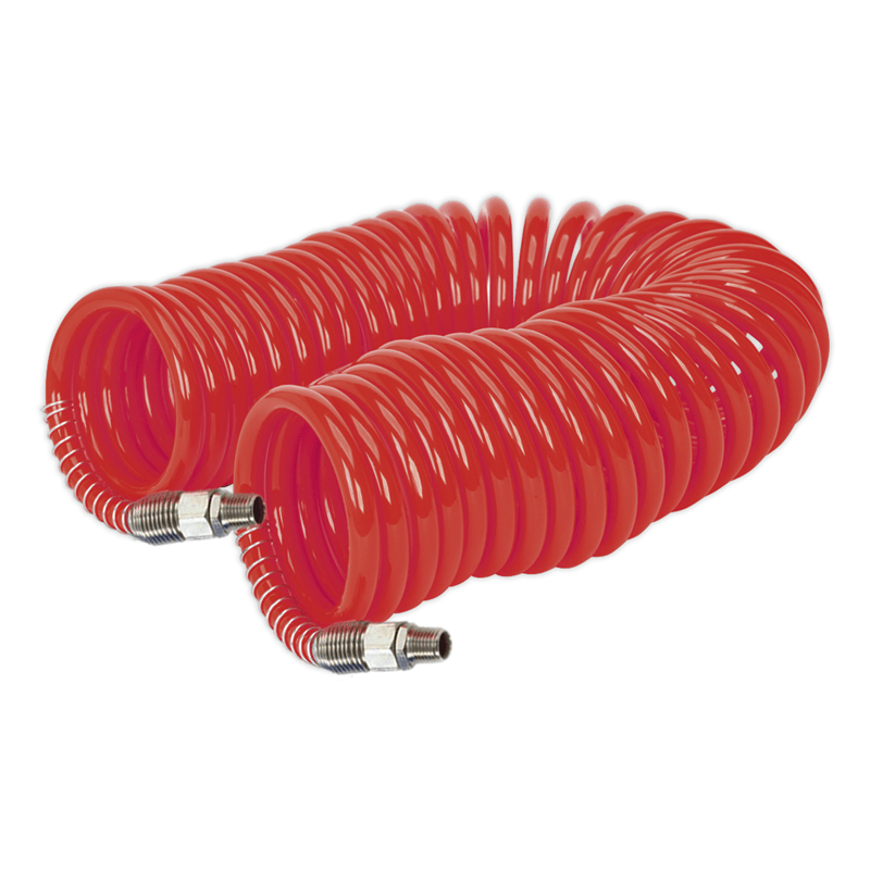 Spiral Poliüretan Hortum 1/4" Sabit Rakorlu + Yaylı
