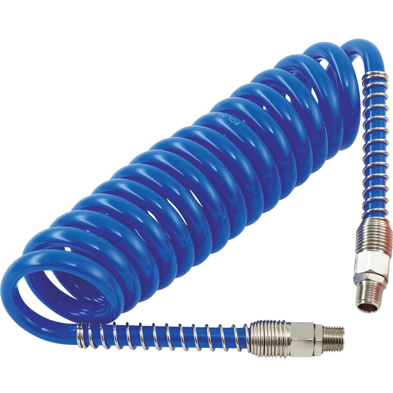 Spiral Poliüretan Hortum 3/8" Sabit Rakorlu + Yaylı