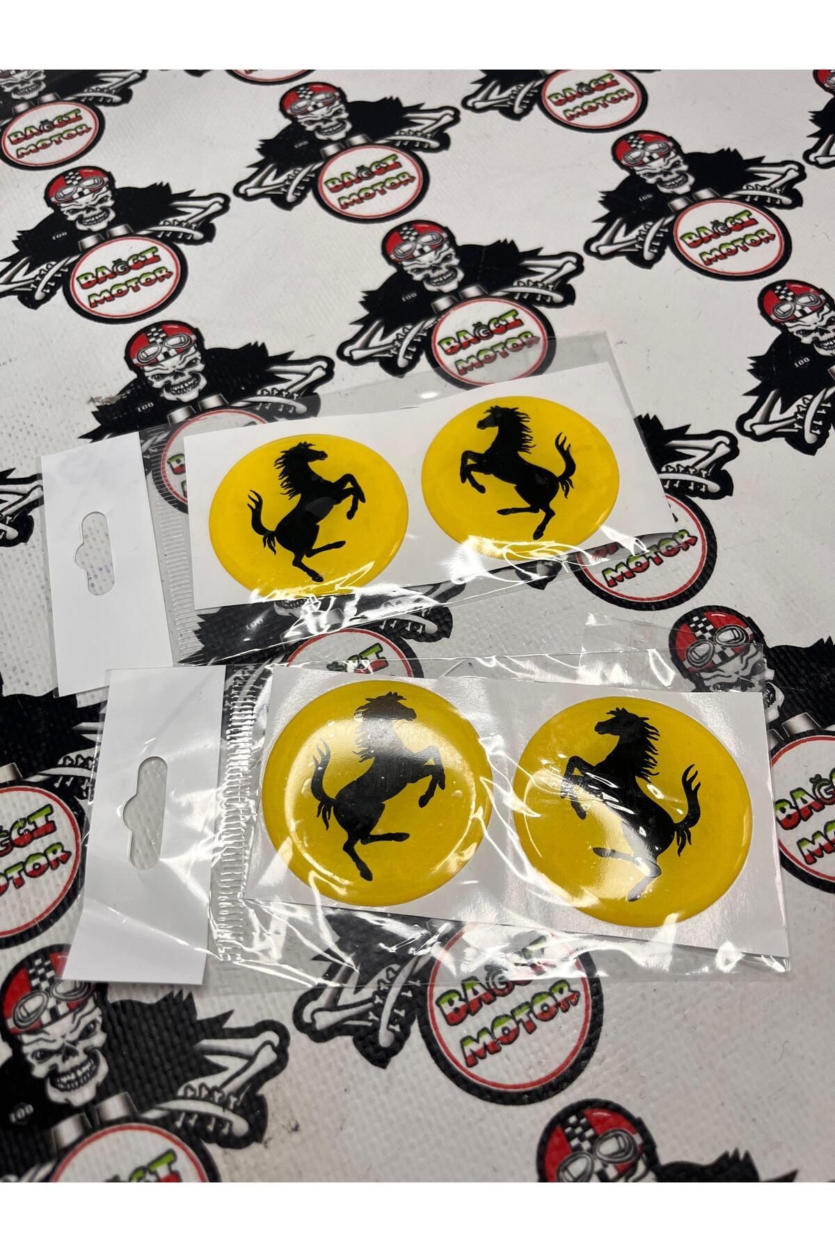 3D Sticker Ferrari Amblem Sarı (4 Adet)