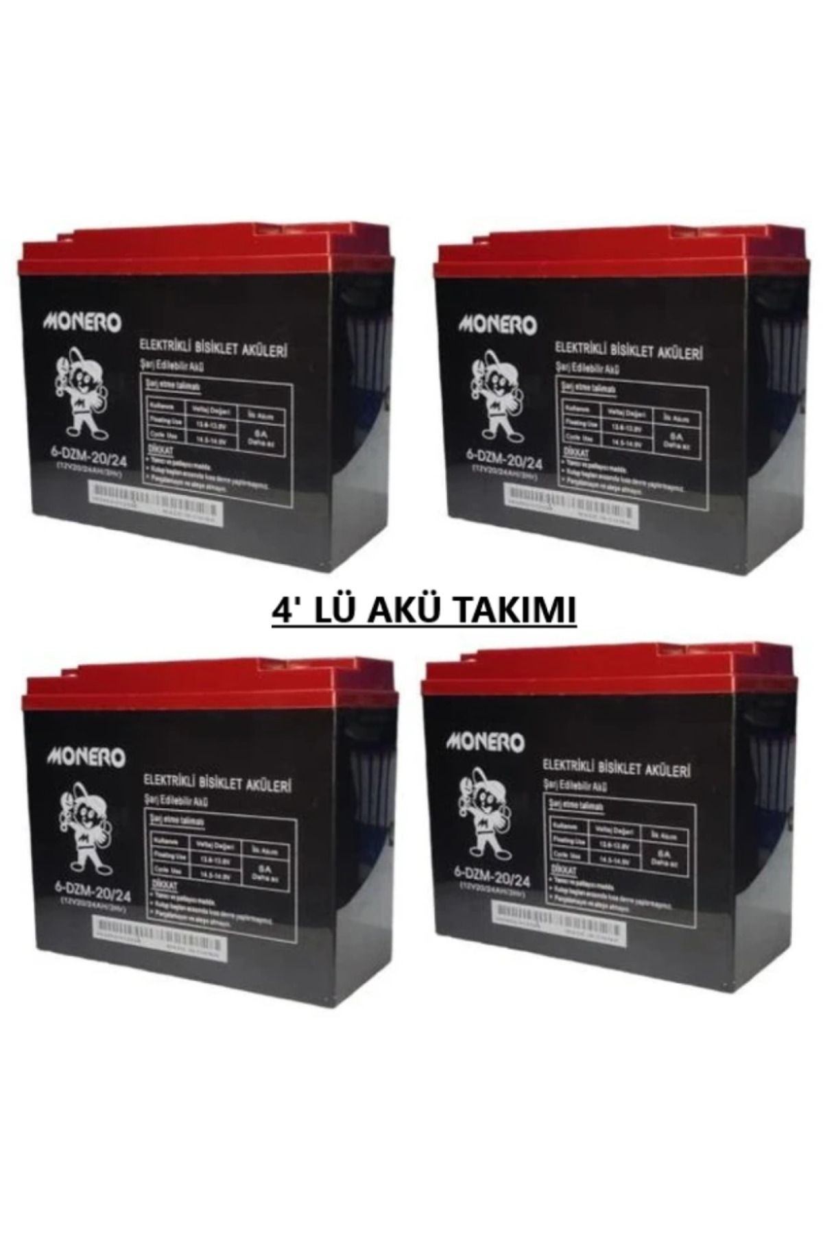 Akü 12 V 20 Ah/22 Ah Elektrikli Bisiklet Aküsü (4’lü Takım) Swan Monero