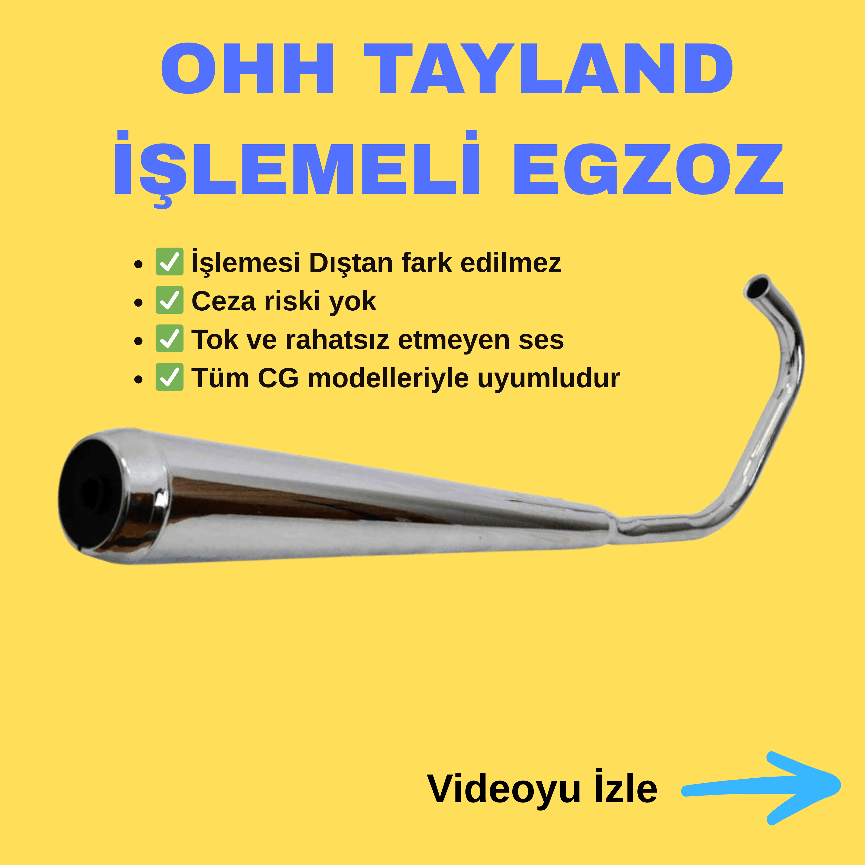 OHH Tayland İşlemeli Egzoz – işleme Dıştan Fark Edilmez, OHH EGZOZ - CEZA RİSKİ YOK