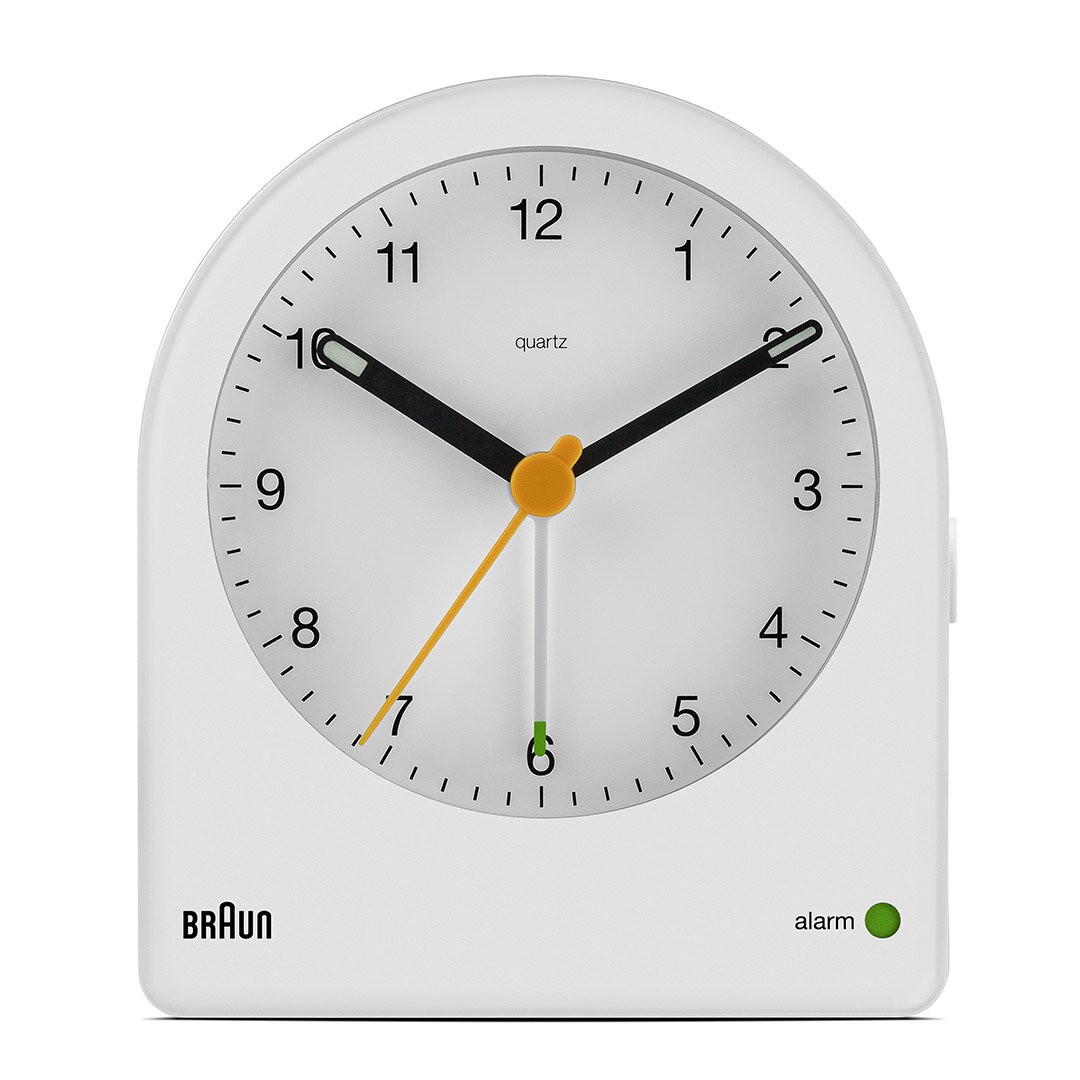 BRAUN BC22W BEYAZ KLASİK ANALOG ALARMLI MASA SAATİ - Beyaz