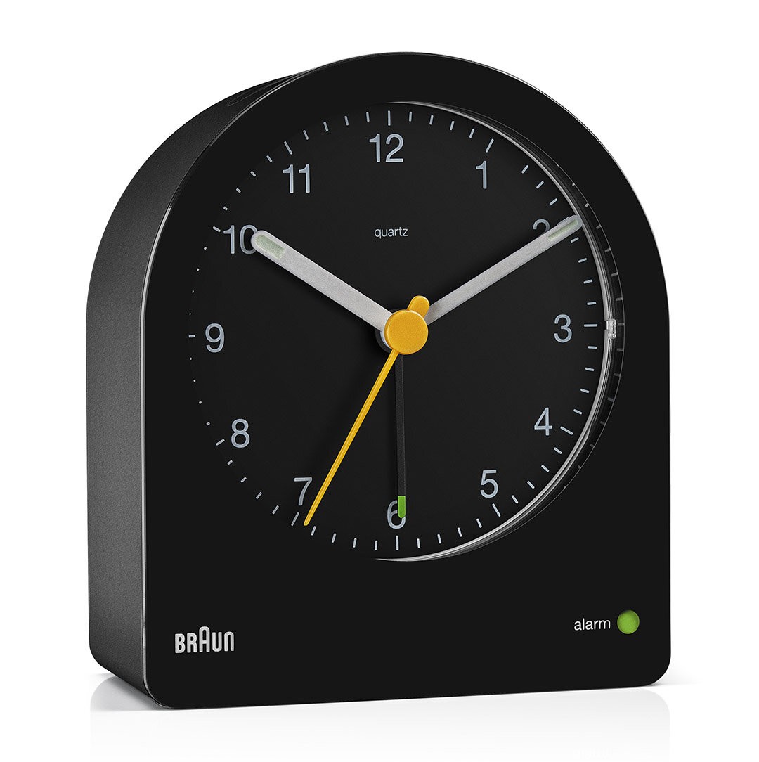 BRAUN BC22B SİYAH KLASİK ANALOG ALARMLI MASA SAATİ