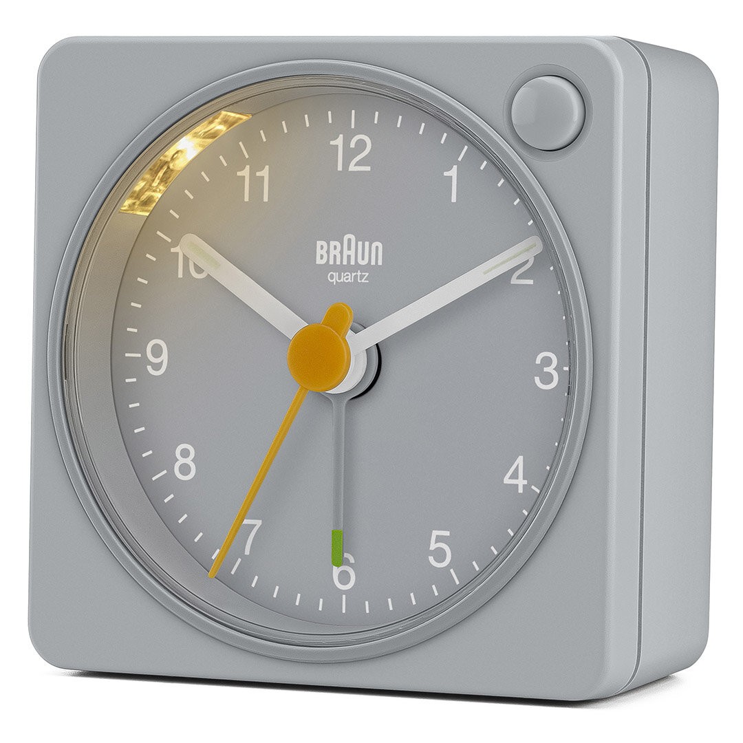 BRAUN BC02XG GRİ KLASİK SEYAHAT ANALOG ALARMLI MASA SAATİ