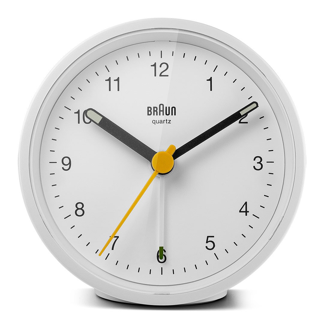 BRAUN BC12W BEYAZ KLASİK ANALOG ALARMLI MASA SAATİ - Beyaz