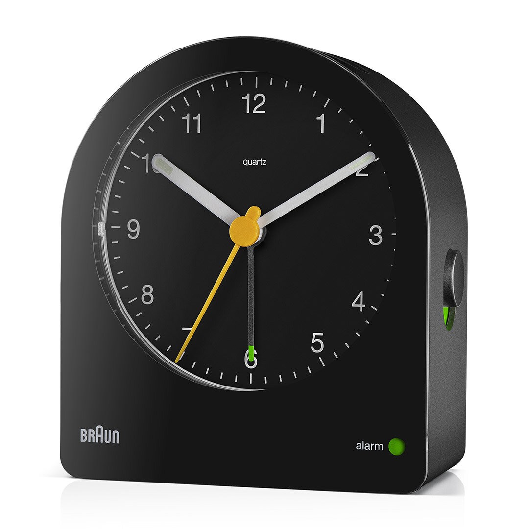 BRAUN BC22B SİYAH KLASİK ANALOG ALARMLI MASA SAATİ - Siyah