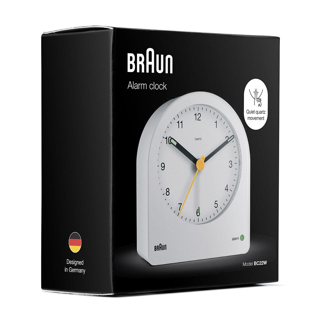 BRAUN BC22W BEYAZ KLASİK ANALOG ALARMLI MASA SAATİ