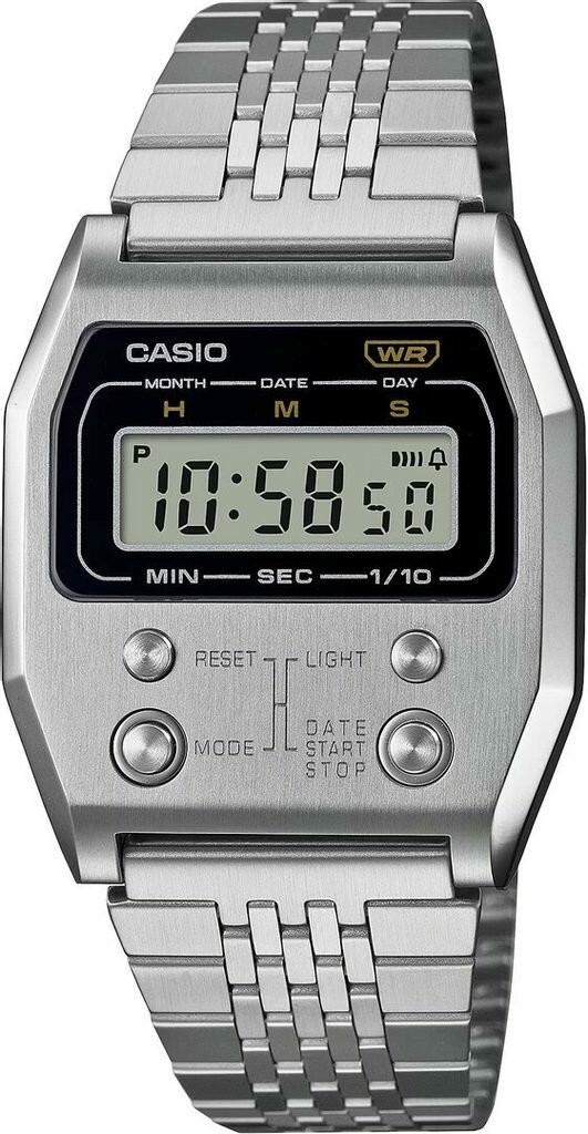 CASIO A1100D-1DF RETRO ERKEK KOL SAATİ - Gümüş