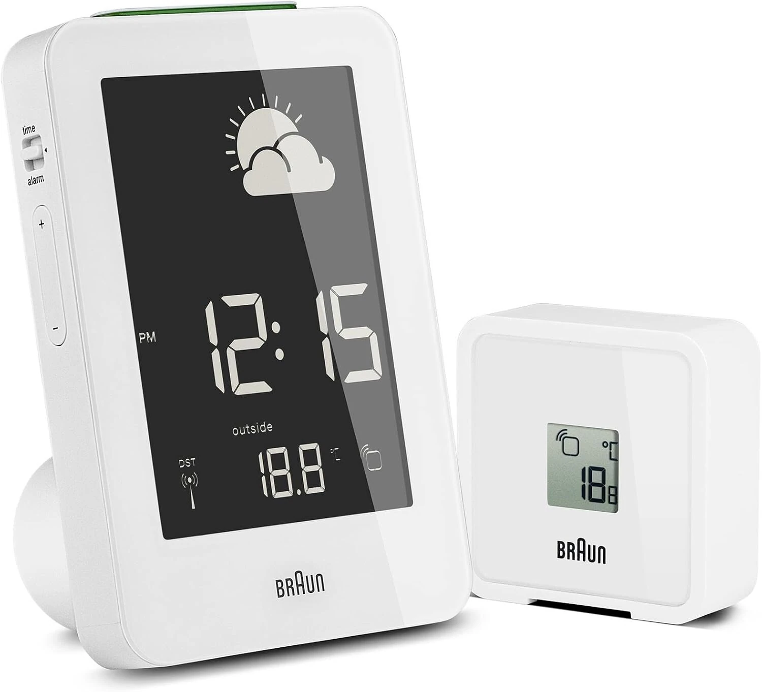 BRAUN BNC013WH-RC HAVA İSTASYONLU MASA SAATİ BEYAZ