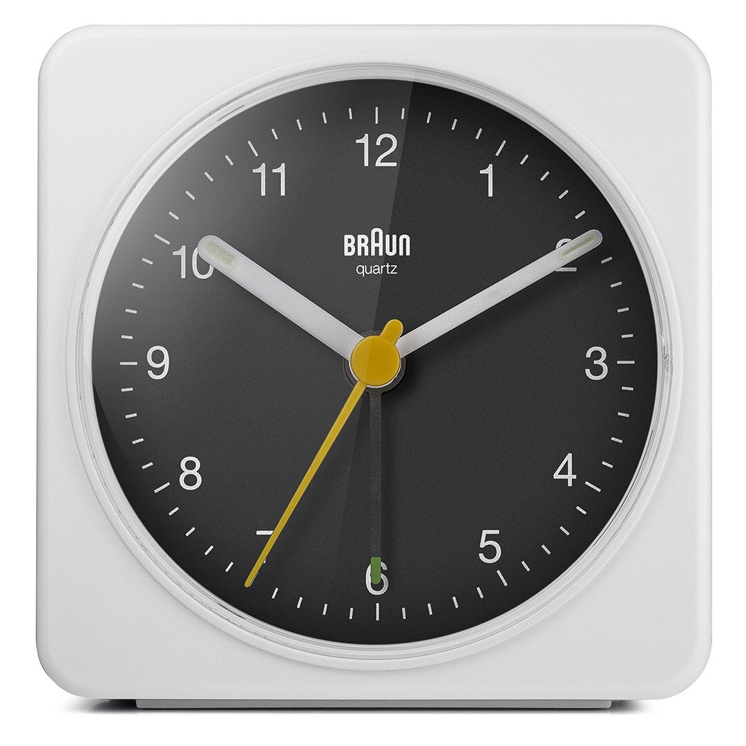 BRAUN BC03WB BEYAZ-SİYAH KLASİK SEYAHAT ANALOG ALARMLI MASA SAATİ - Siyah