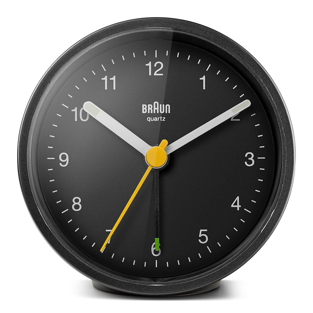 BRAUN BC12B SİYAH KLASİK ANALOG ALARMLI MASA SAATİ - Siyah