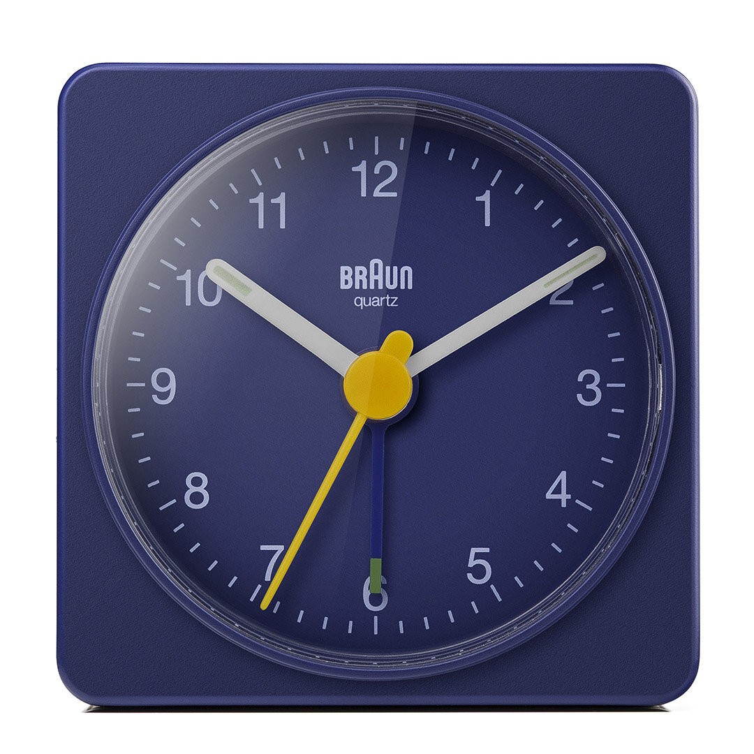 BRAUN BC02BL MAVİ KLASİK SEYAHAT ANALOG ALARMLI MASA SAATİ - Mavi