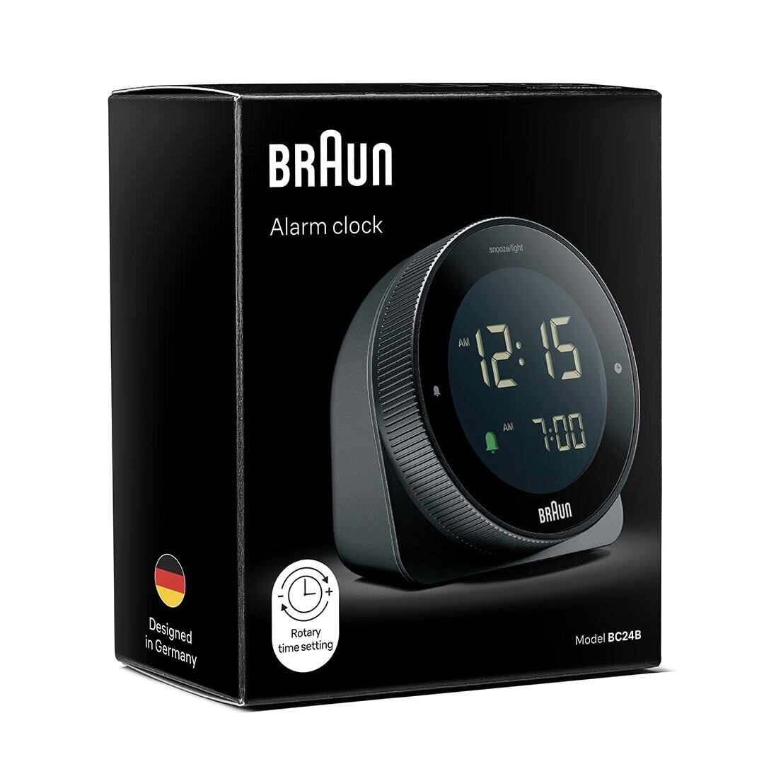 BRAUN BC24B SİYAH DOKUNMATİK EKRANLI DİJİTAL ALARMLI MASA SAATi