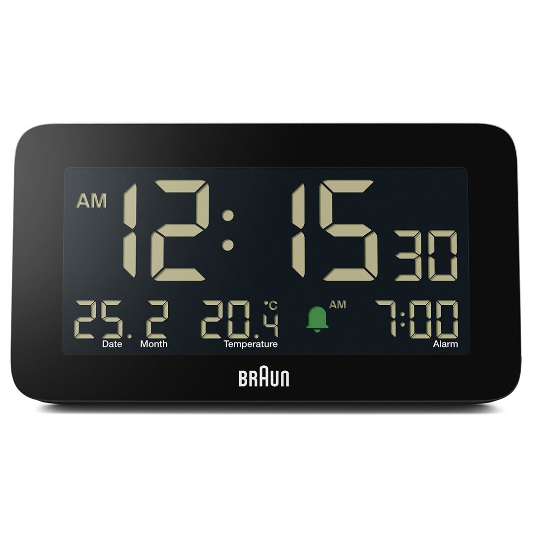 BRAUN BC10B SİYAH DİJİTAL ALARMLI MASA SAATİ - Siyah