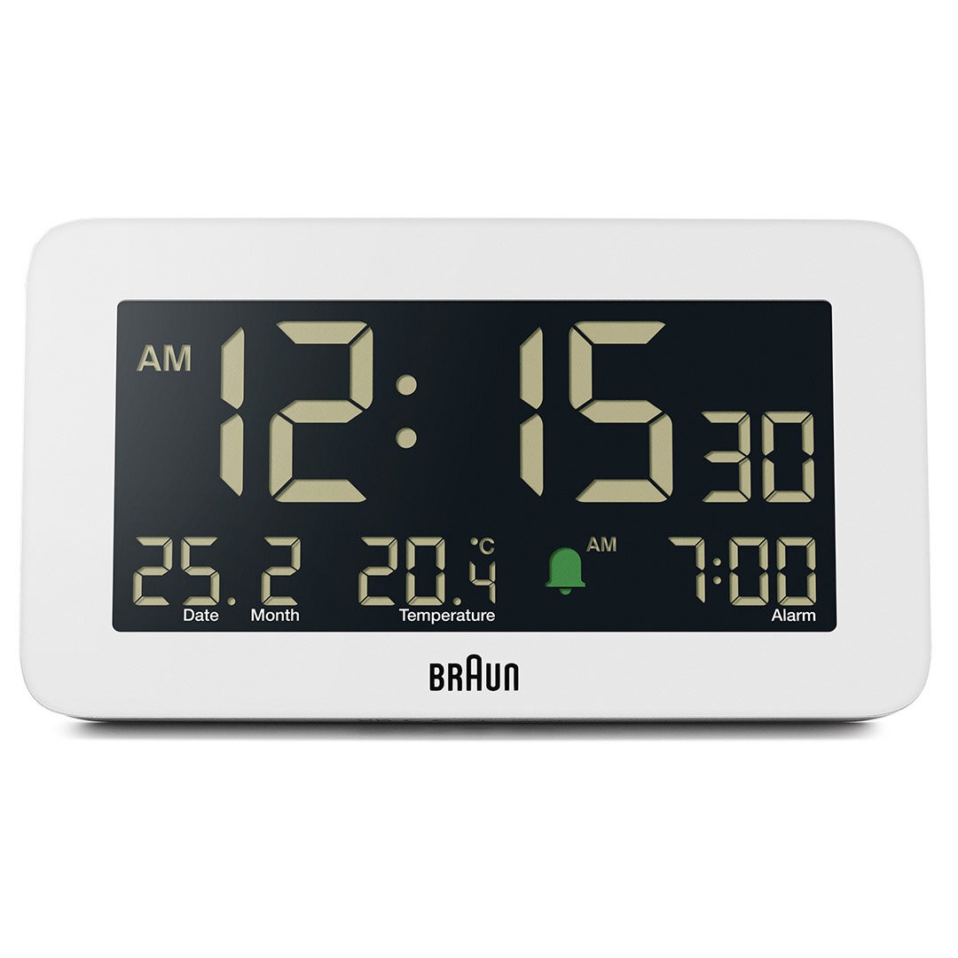 BRAUN BC10W BEYAZ DİJİTAL ALARMLI MASA SAATİ - Siyah