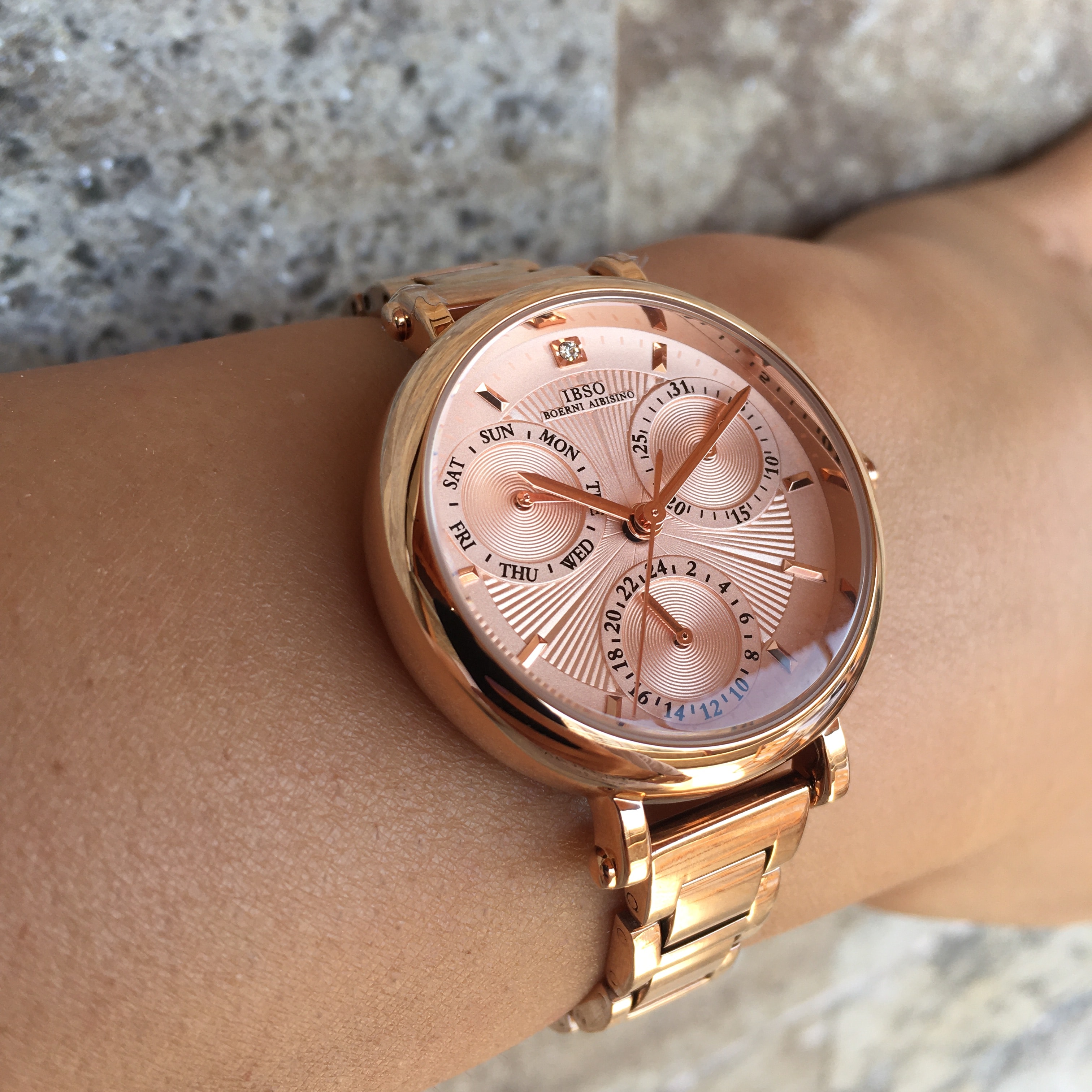 IBSO AKTİF GÖSTERGELİ ROSEGOLD ŞIK KADIN KOL SAATİ