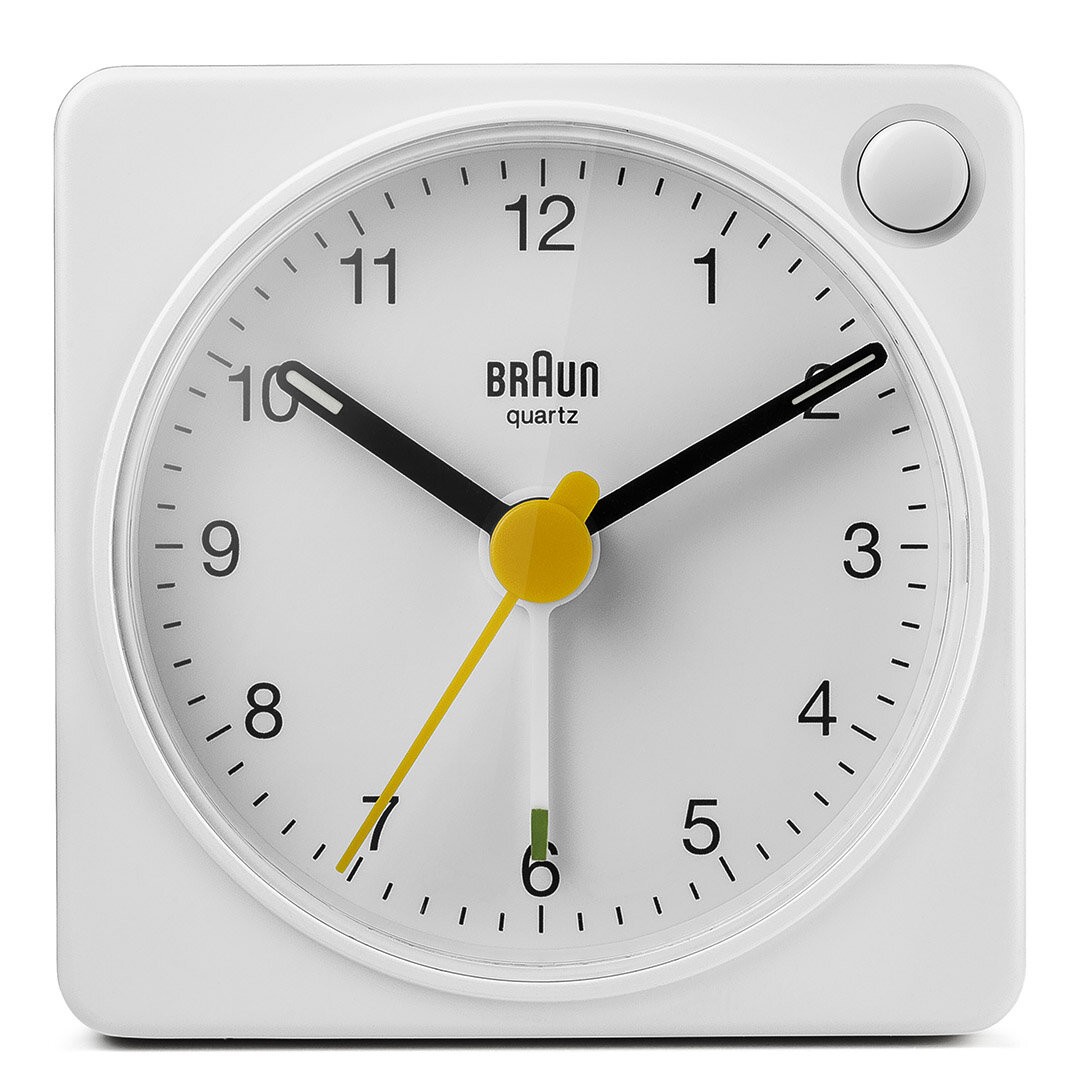 BRAUN BC02XW BEYAZ KLASİK SEYAHAT ANALOG ALARMLI MASA SAATİ - Beyaz