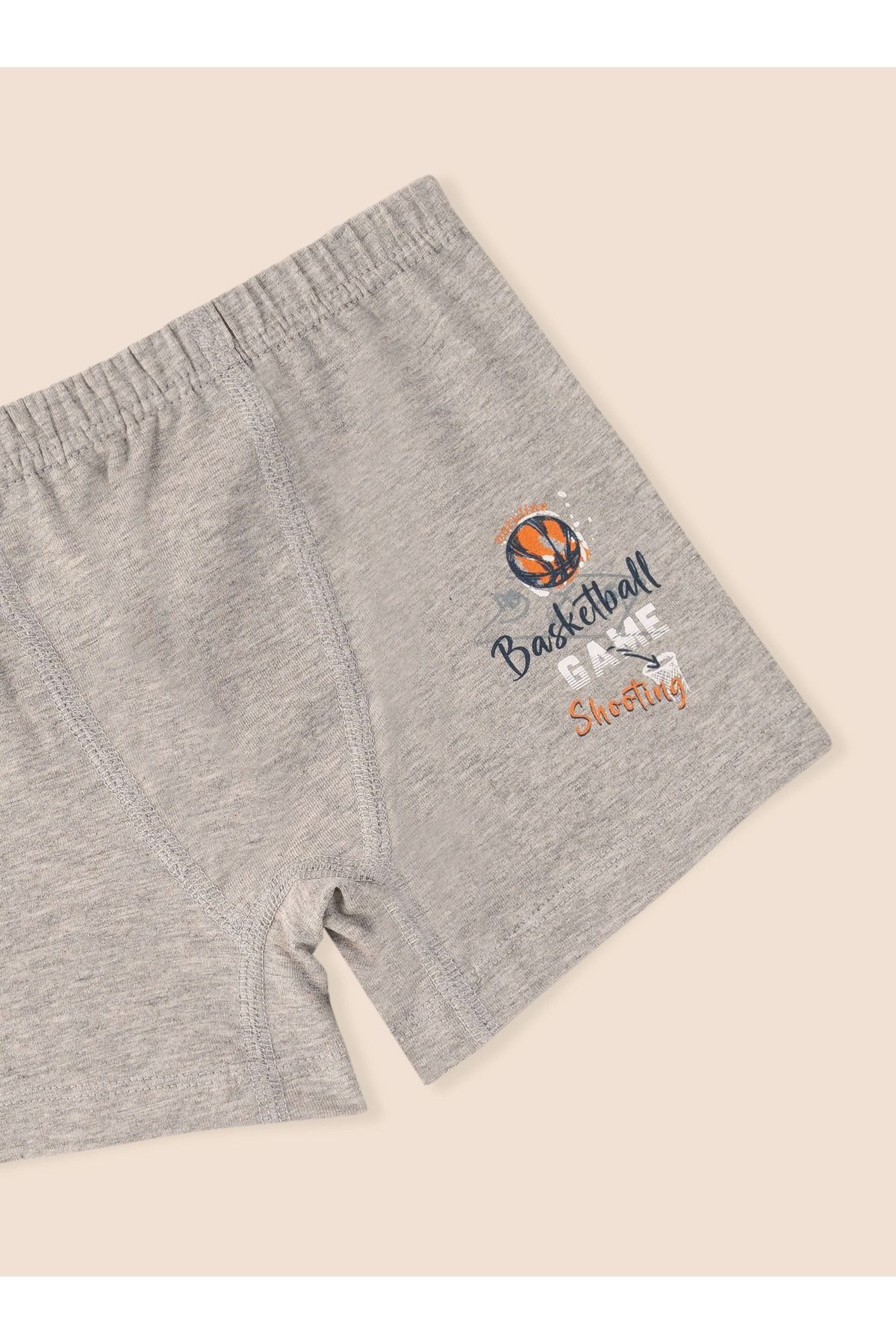 Erkek Çocuk Organik Pamuklu Likralı Boxer Basketball Game 6'lı Paket