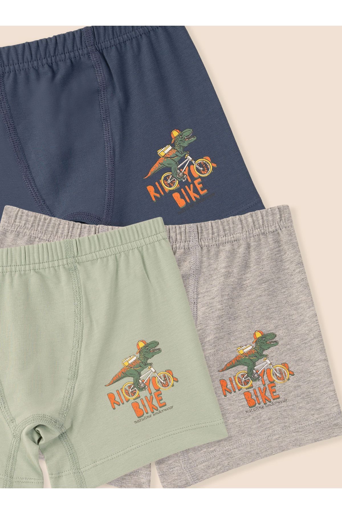 Erkek Çocuk Organik Pamuklu Likralı Boxer Ride Your Bike 6'lı Paket