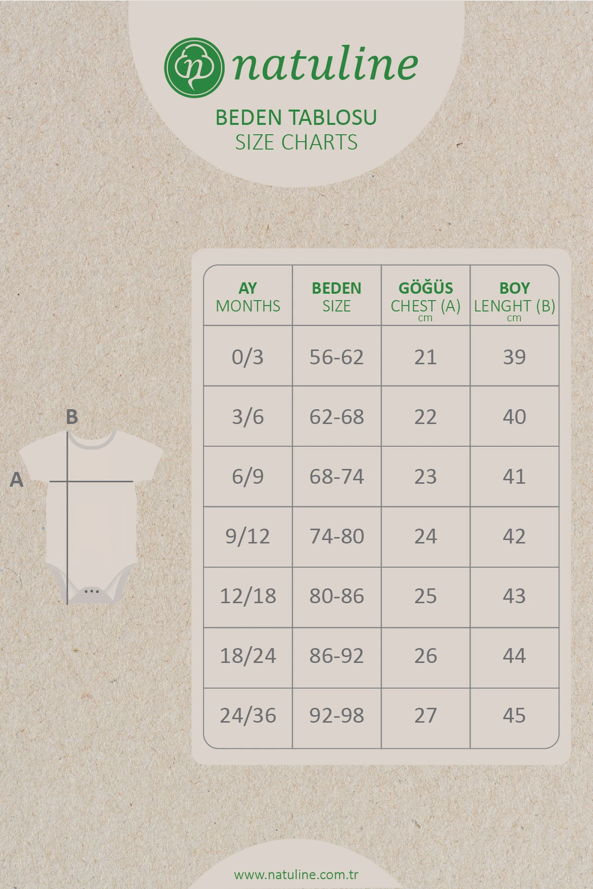 Bebek Body Organik Pamuk Kısa Kol Basic Nature Zıbın 2'li paket