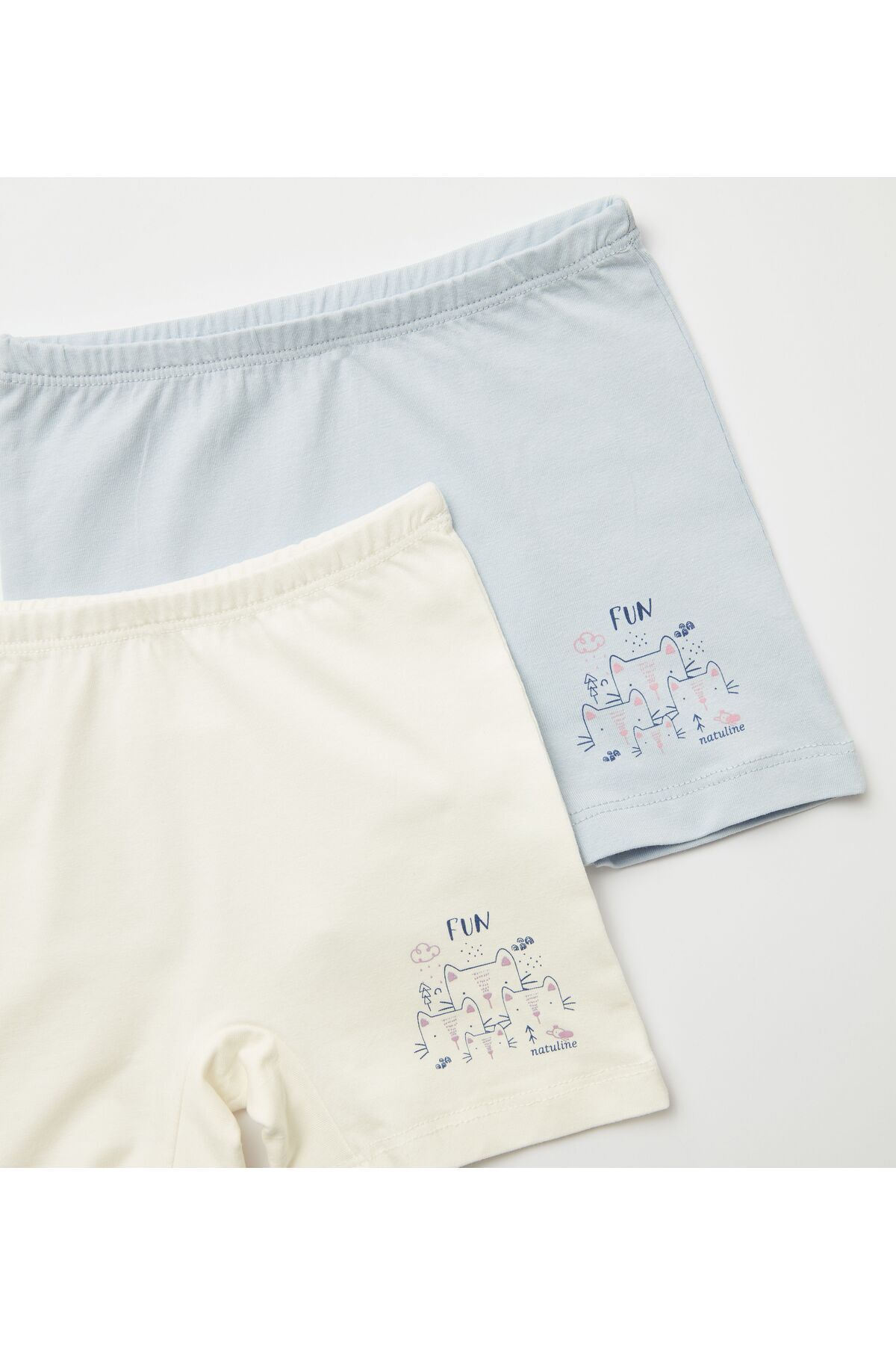 Kız Çocuk Organik Pamuklu Likralı Boxer Fun Cat 4'lü Paket