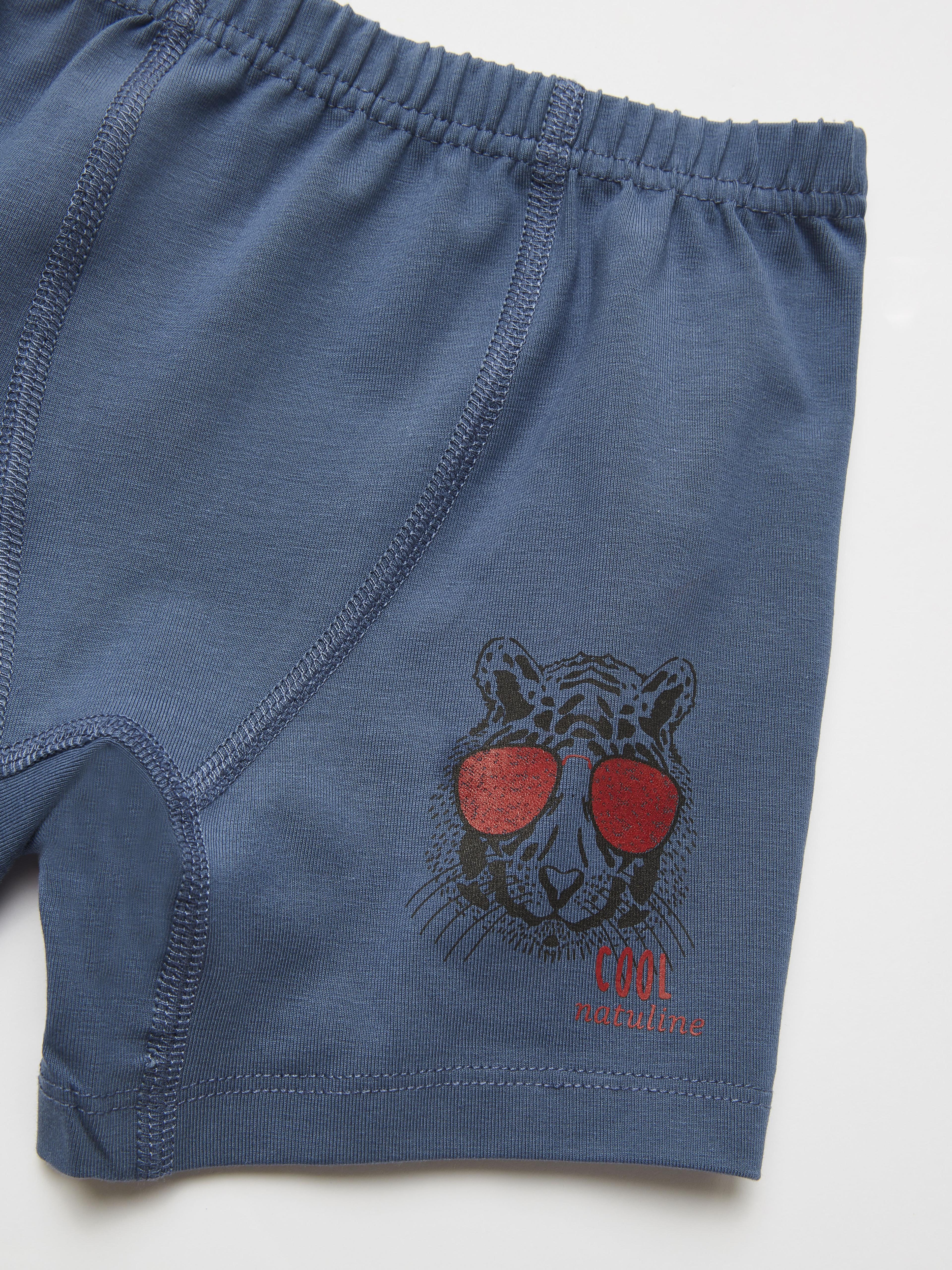Erkek Çocuk Organik Pamuklu Likralı Boxer Cool Tiger 2'li Paket