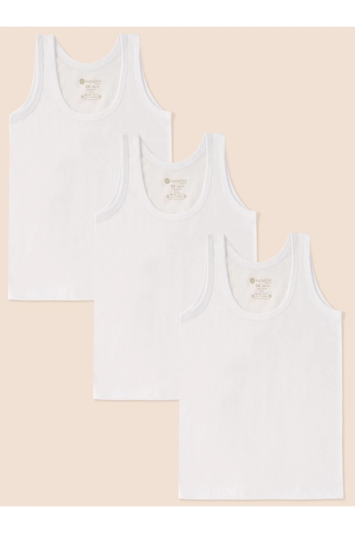 Erkek Çocuk Organik Pamuk Penye Atlet 3'lü Paket