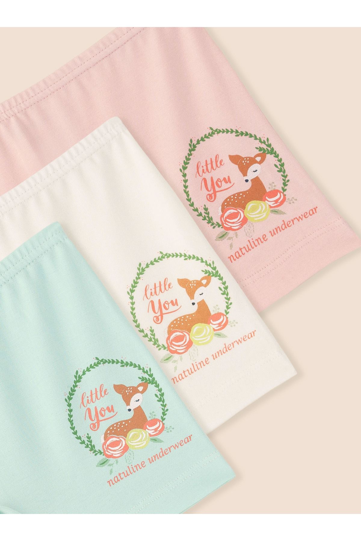 Kız Çocuk Organik Pamuklu Likralı Boxer Little You 6'lı Paket