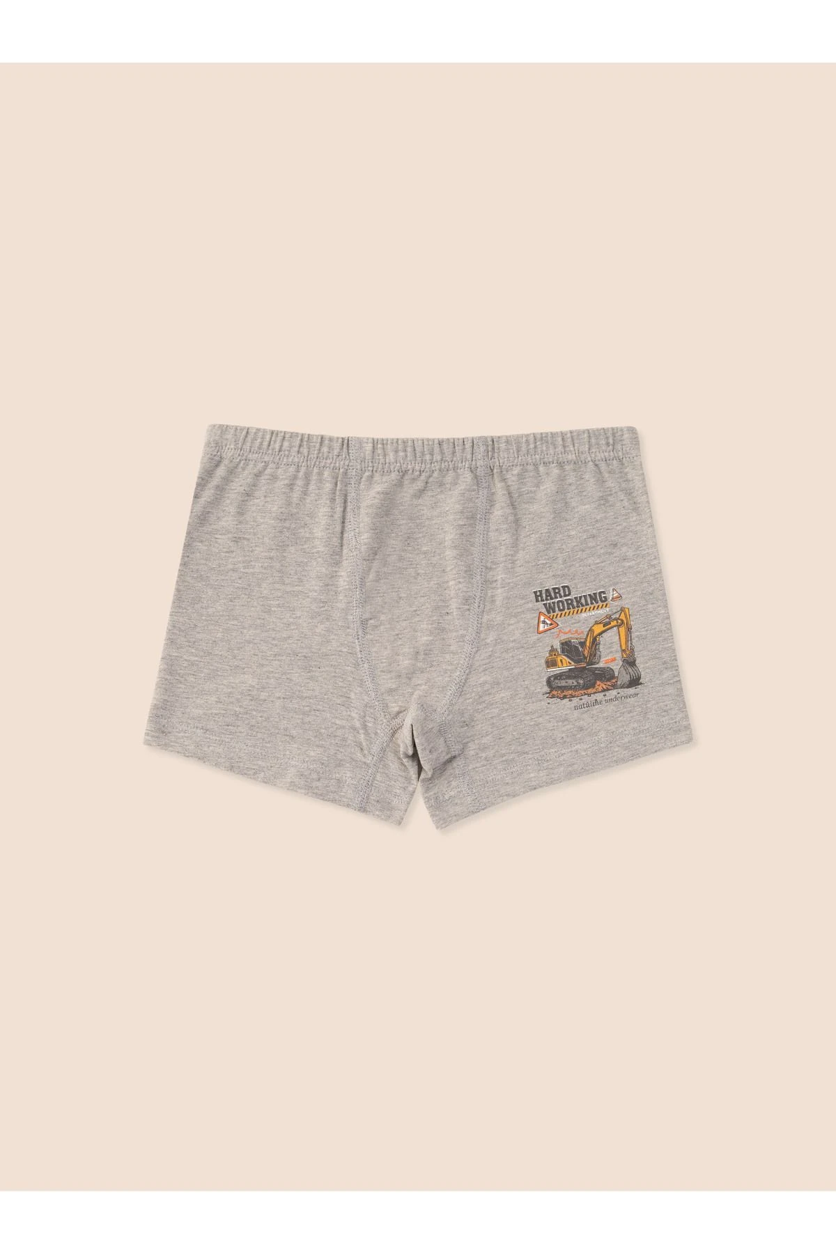 Erkek Çocuk Organik Pamuklu Likralı Boxer Hard Working 6'lı Paket