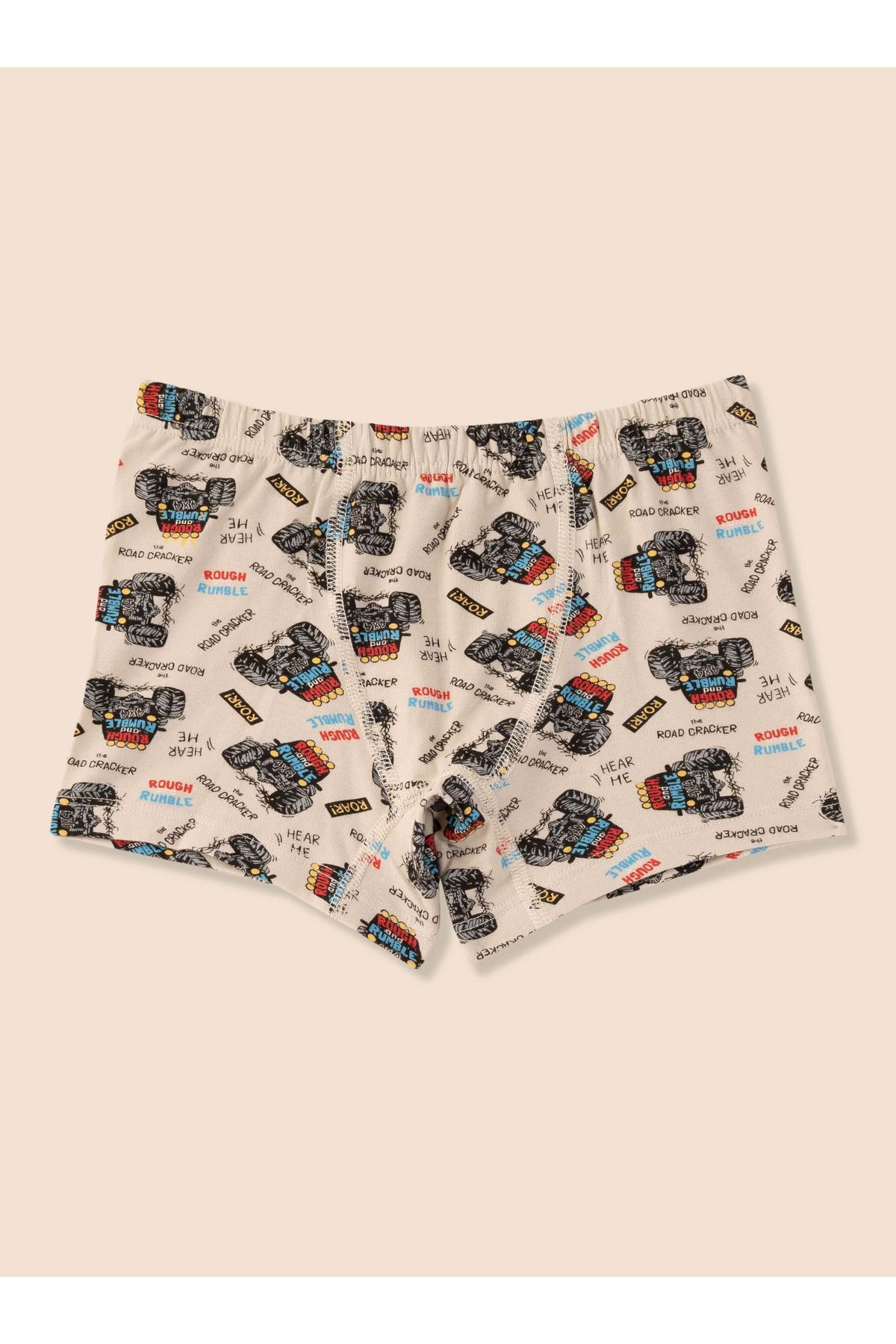 Erkek Çocuk Organik Pamuklu Likralı Boxer Araba Empirme 6'lı Paket