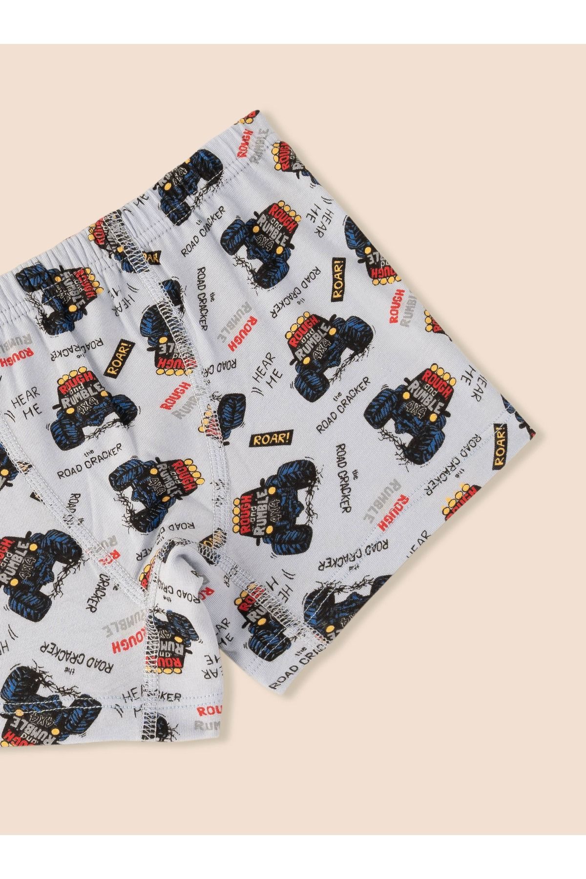 Erkek Çocuk Organik Pamuklu Likralı Boxer Araba Empirme 6'lı Paket