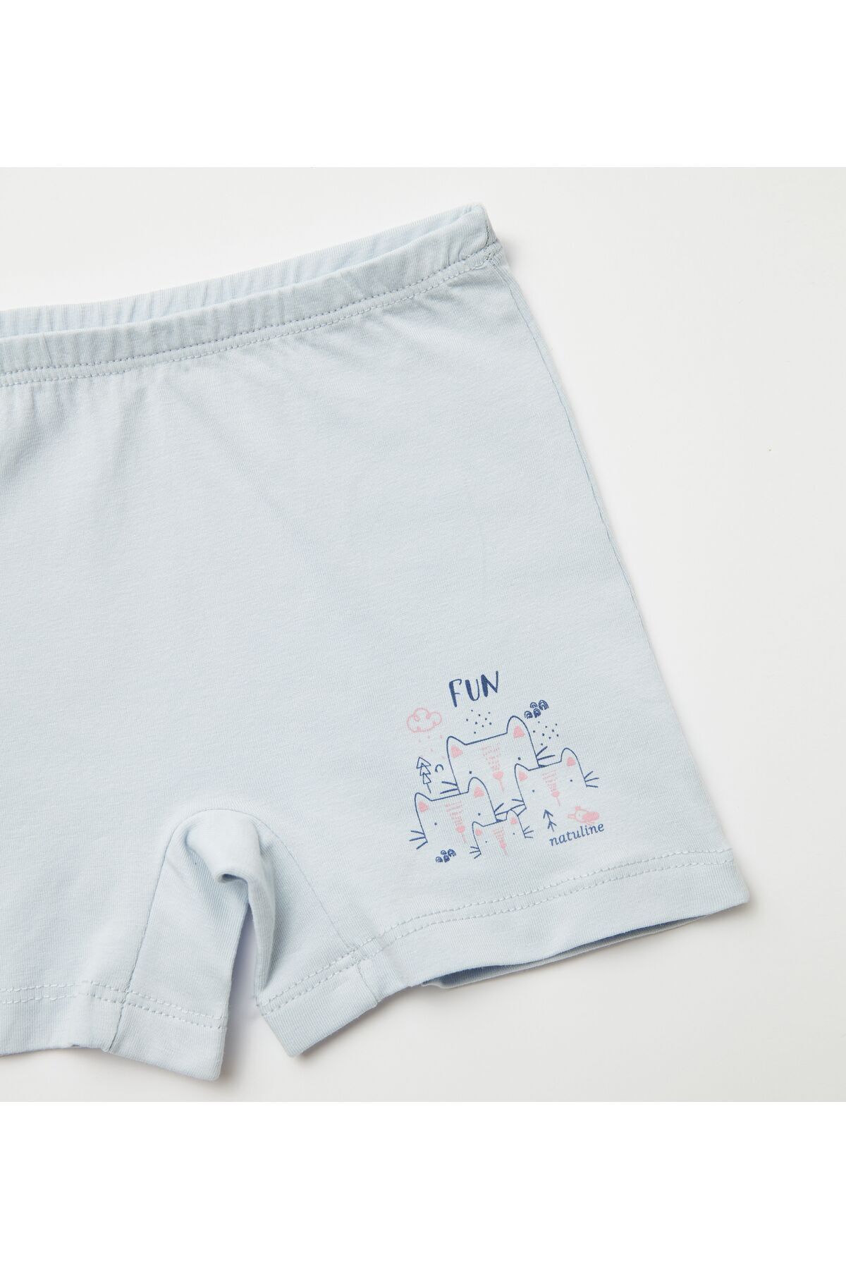 Kız Çocuk Organik Pamuklu Likralı Boxer Fun Cat 4'lü Paket