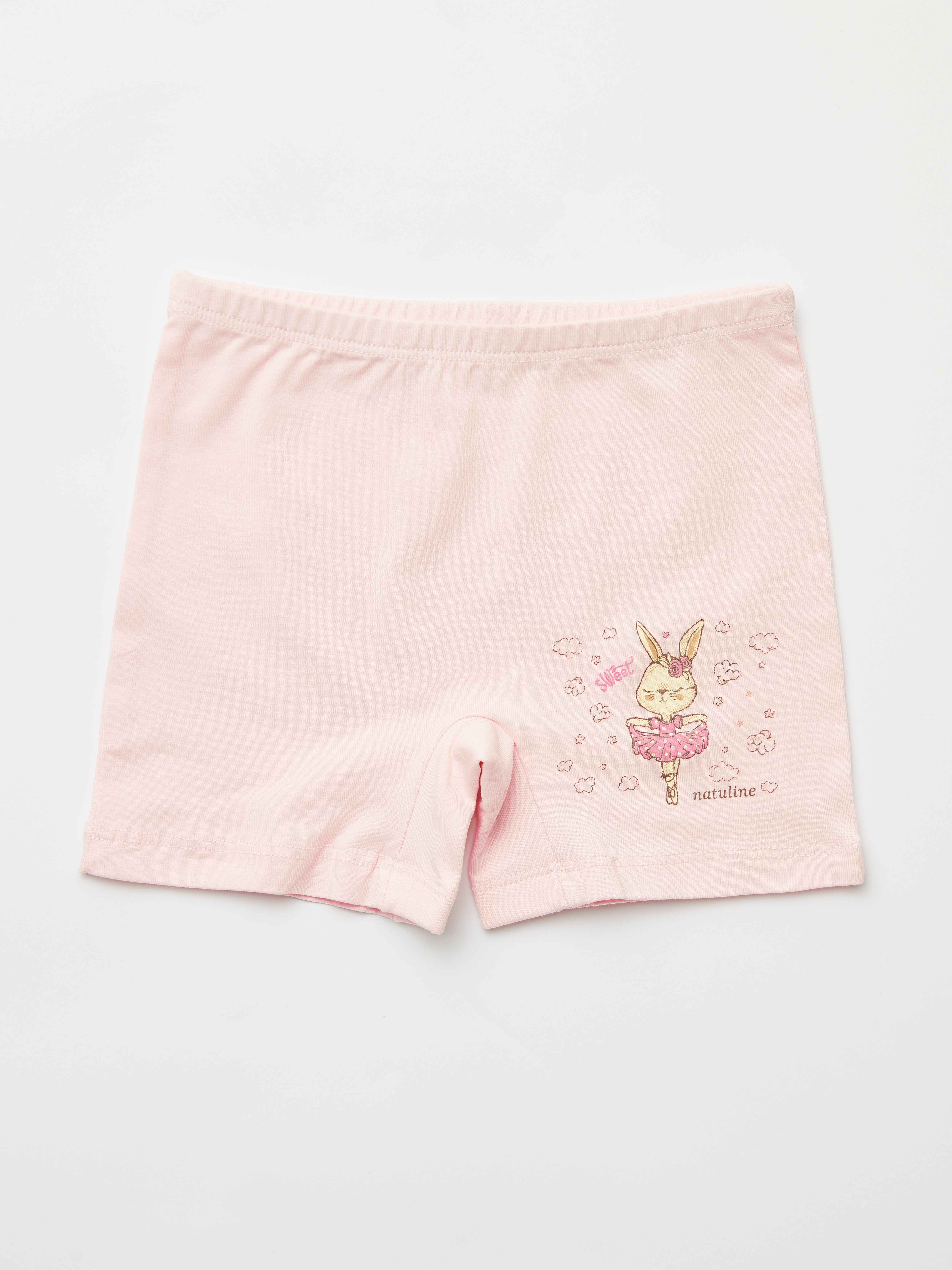 Kız Çocuk Organik Pamuklu Likralı Boxer Sweet Rabbit 2'li Paket