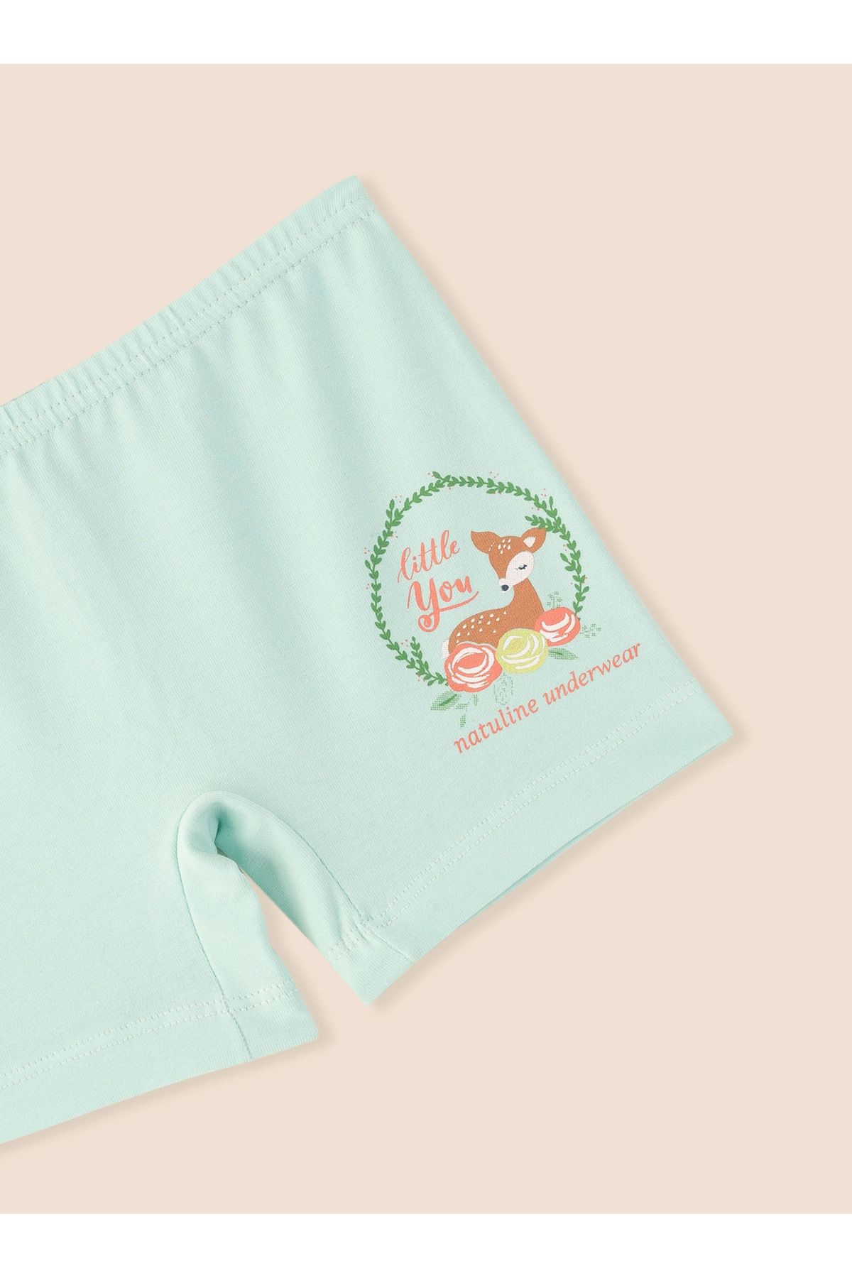 Kız Çocuk Organik Pamuklu Likralı Boxer Little You 6'lı Paket