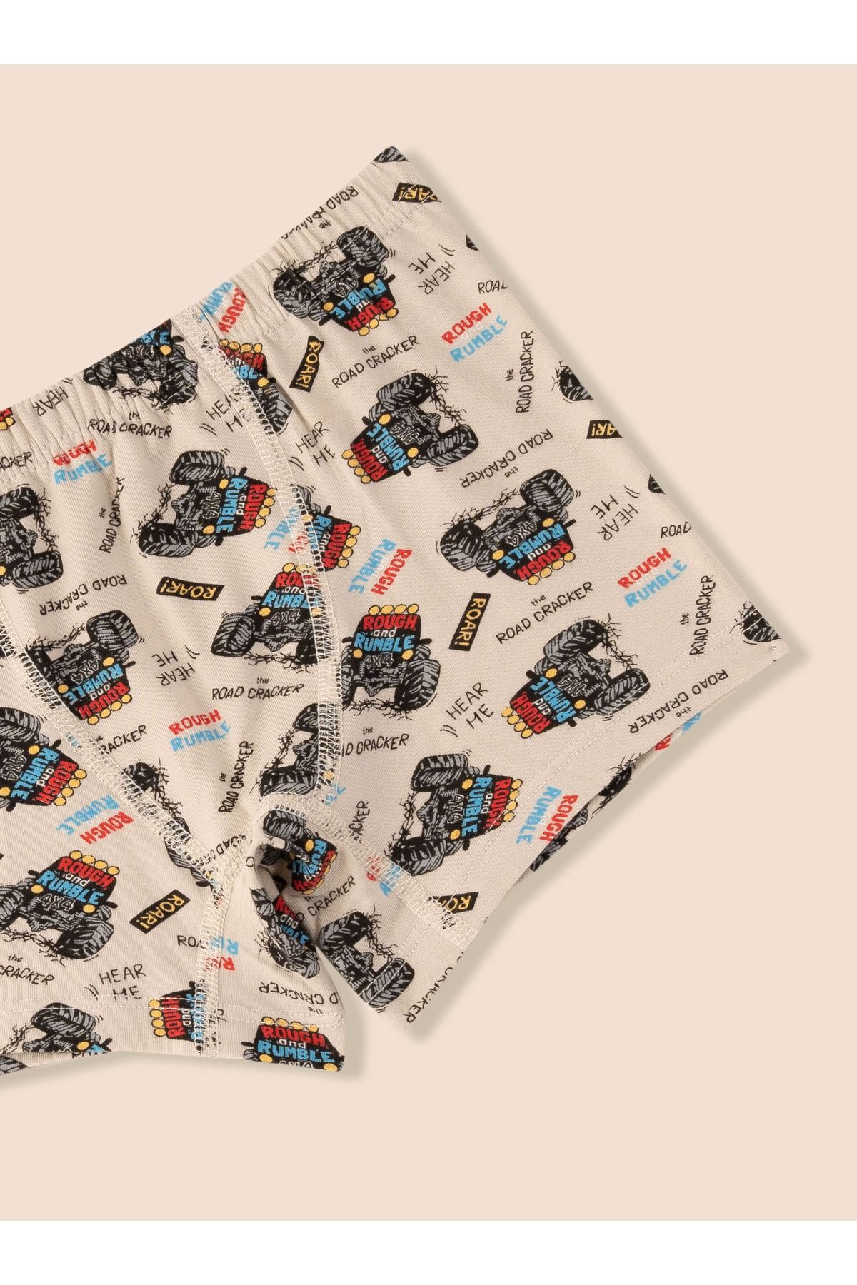 Erkek Çocuk Organik Pamuklu Likralı Boxer Araba Empirme 6'lı Paket