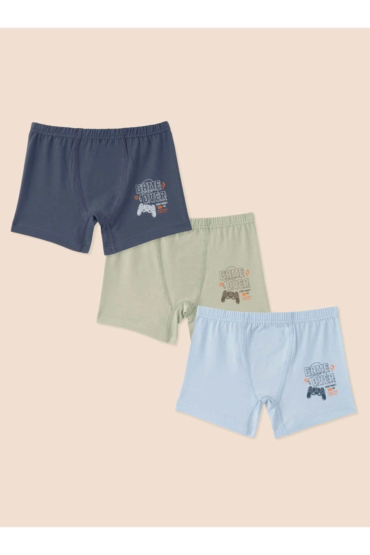 Erkek Çocuk Organik Pamuklu Likralı Boxer Game Over 6'lı Paket