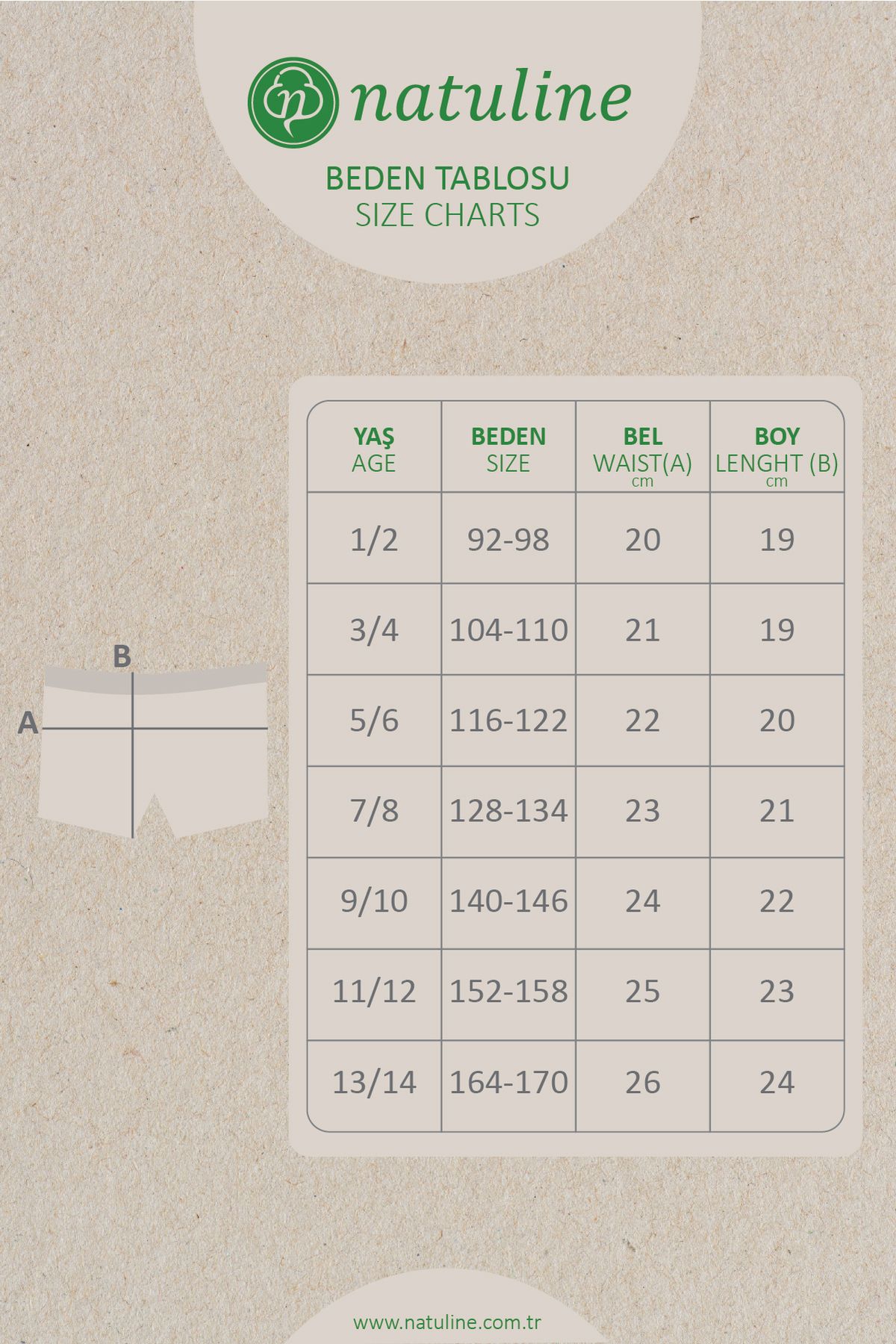 Kız Çocuk Organik Pamuklu Likralı Boxer Little You 6'lı Paket