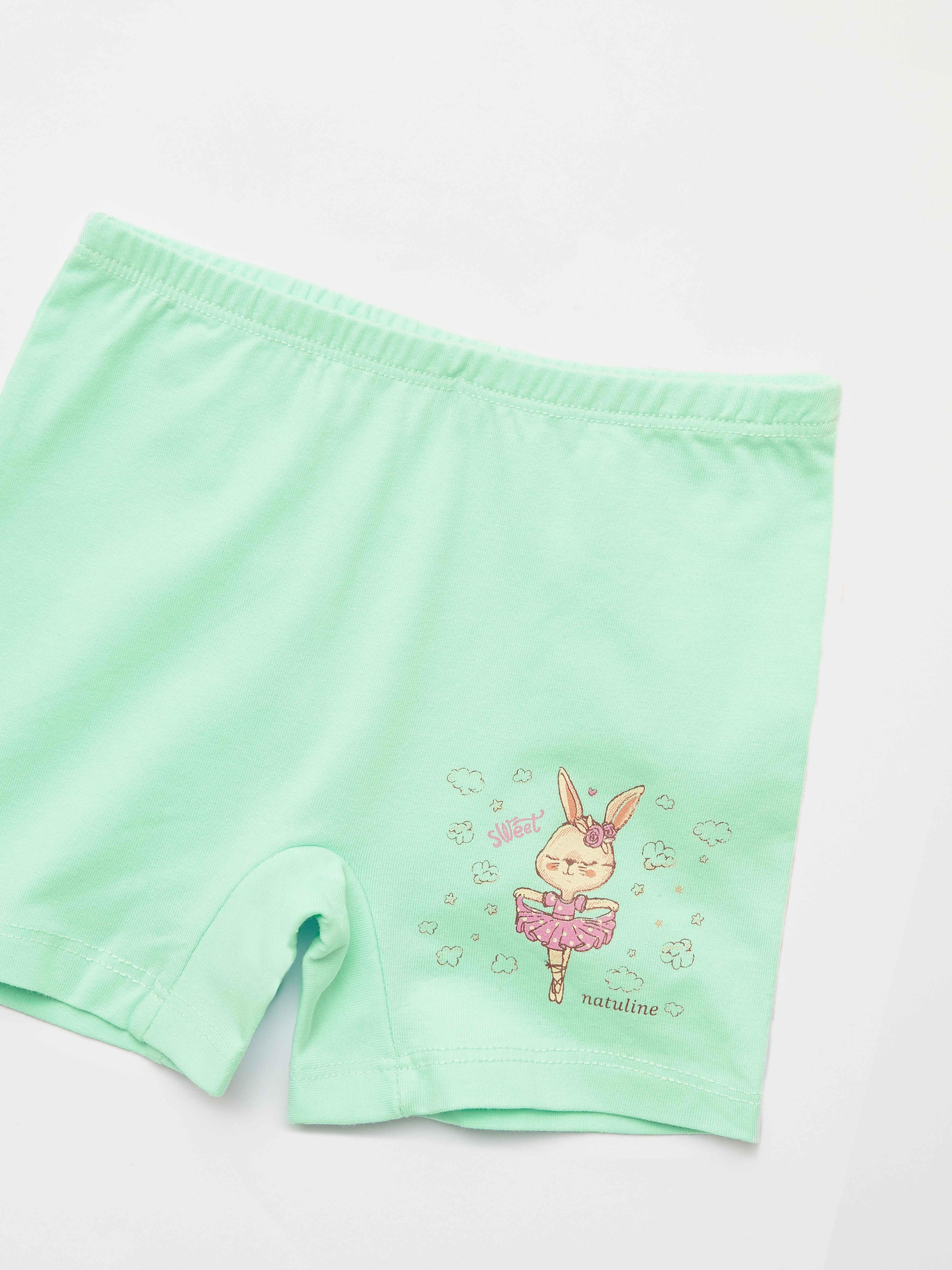Kız Çocuk Organik Pamuklu Likralı Boxer Sweet Rabbit 2'li Paket