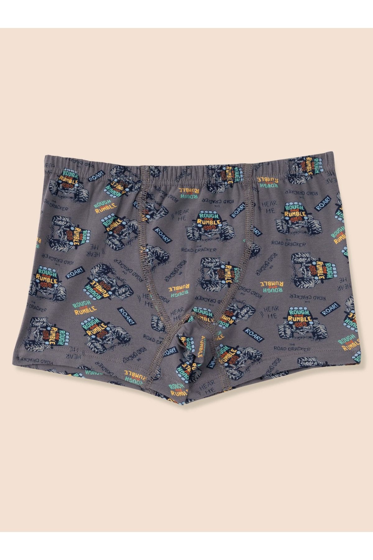 Erkek Çocuk Organik Pamuklu Likralı Boxer Araba Empirme 6'lı Paket