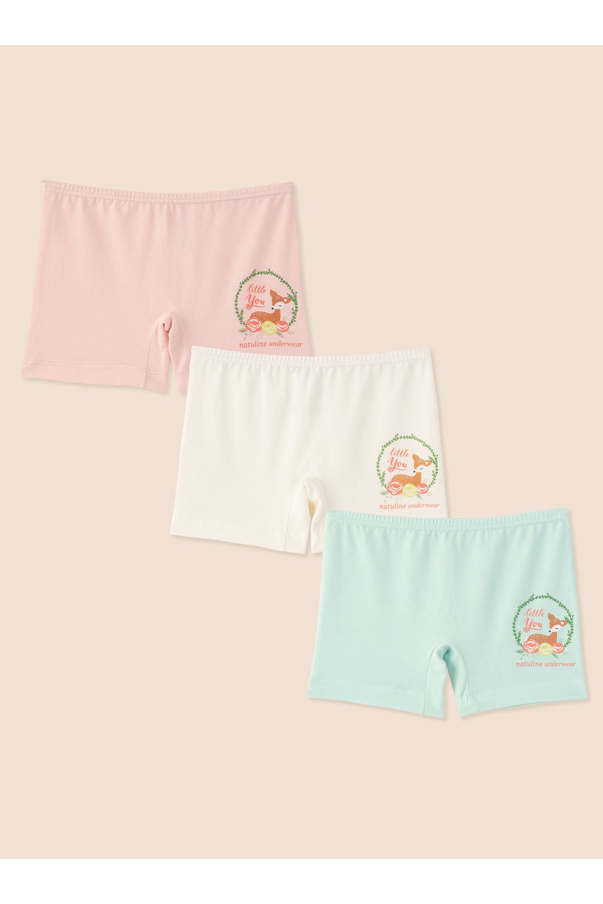 Kız Çocuk Organik Pamuklu Likralı Boxer Little You 6'lı Paket