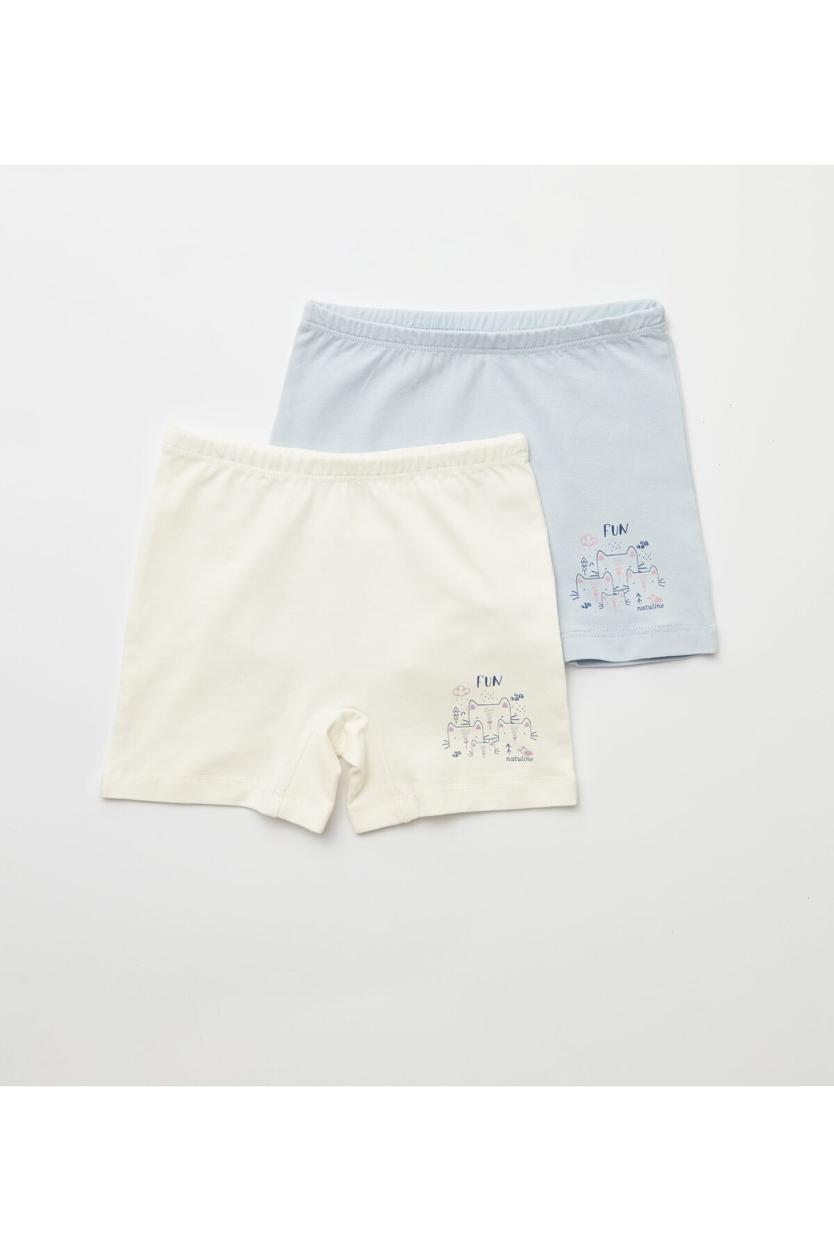 Kız Çocuk Organik Pamuklu Likralı Boxer Fun Cat 4'lü Paket