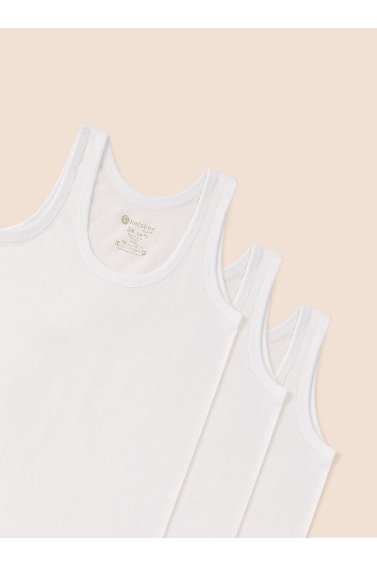 Erkek Çocuk Organik Pamuk Penye Atlet 3'lü Paket