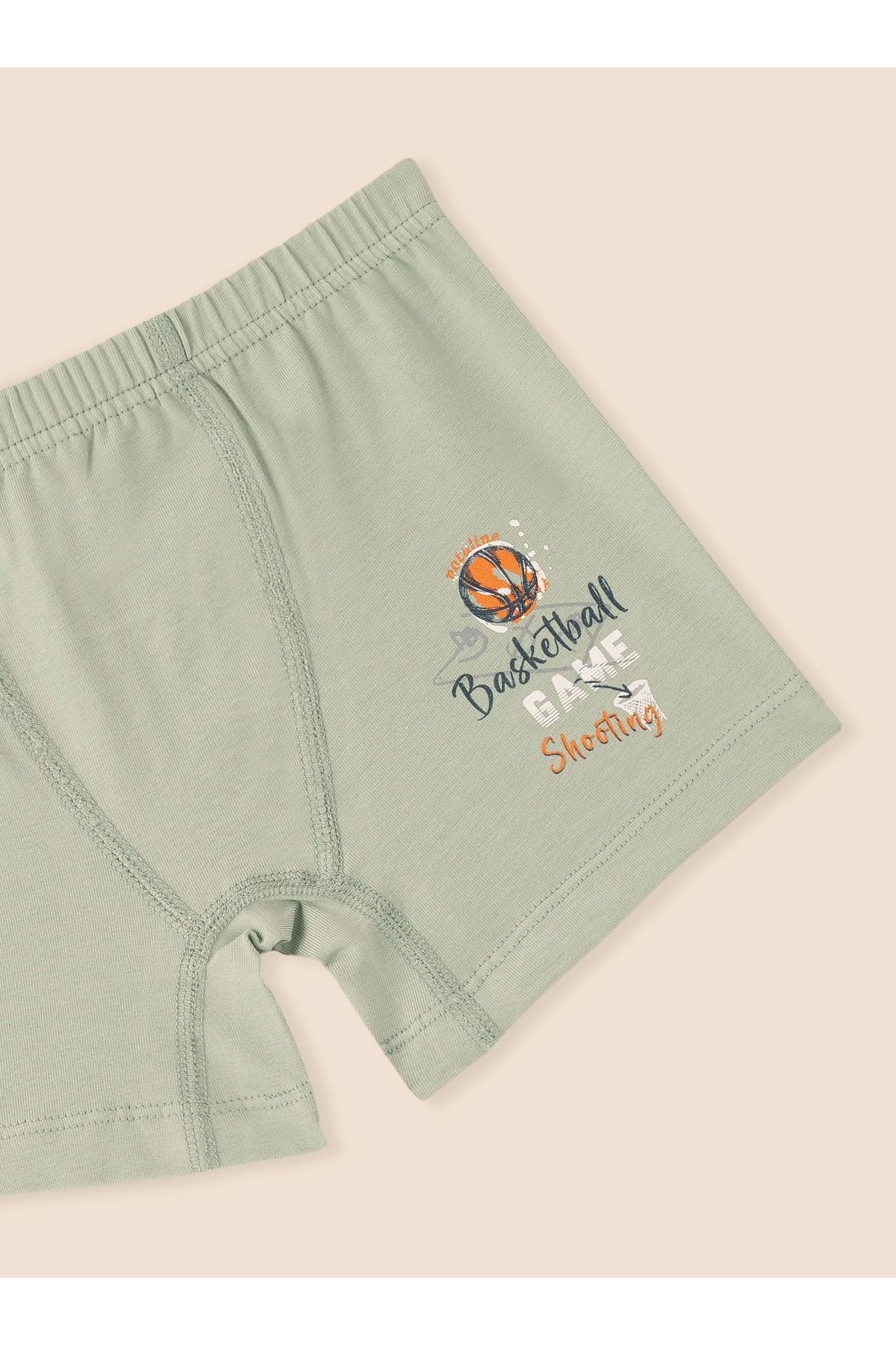 Erkek Çocuk Organik Pamuklu Likralı Boxer Basketball Game 6'lı Paket