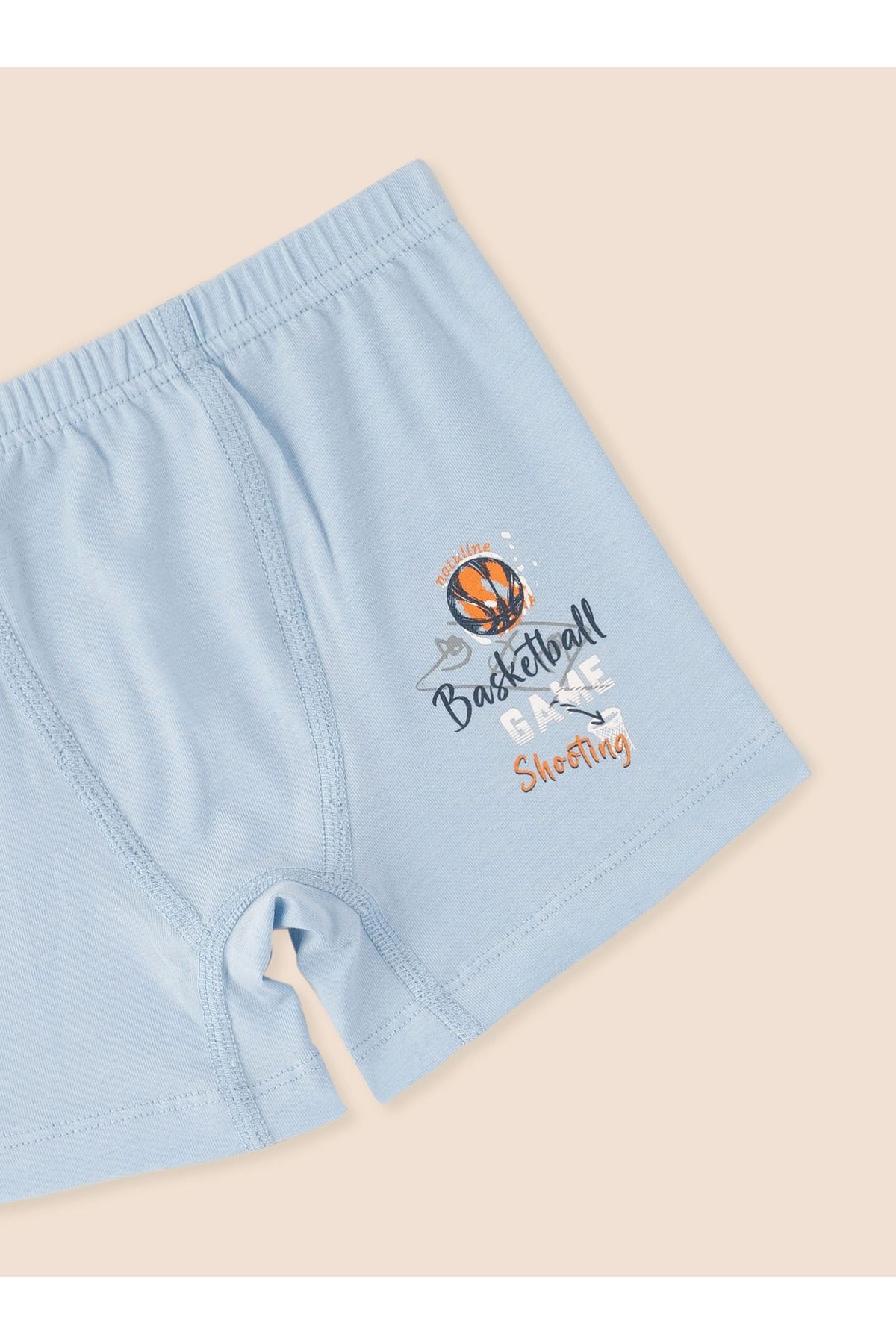 Erkek Çocuk Organik Pamuklu Likralı Boxer Basketball Game 6'lı Paket